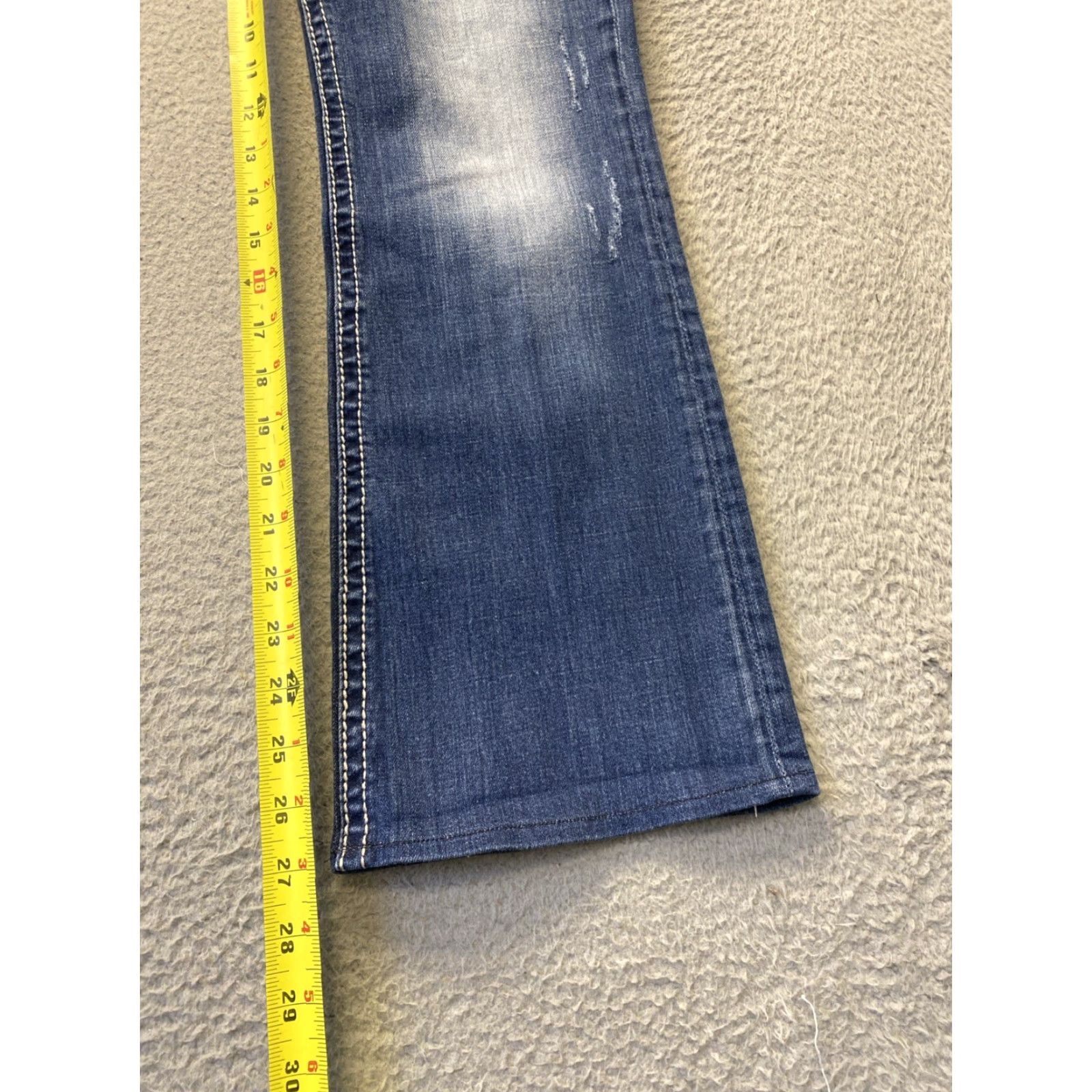 Denime ReRock Jeans Bootcut Womens 8 Denim Blue Embroidered Low Rise Stretch Regular Size 8 Size 30" / US 8 / IT 44 - 7 Thumbnail