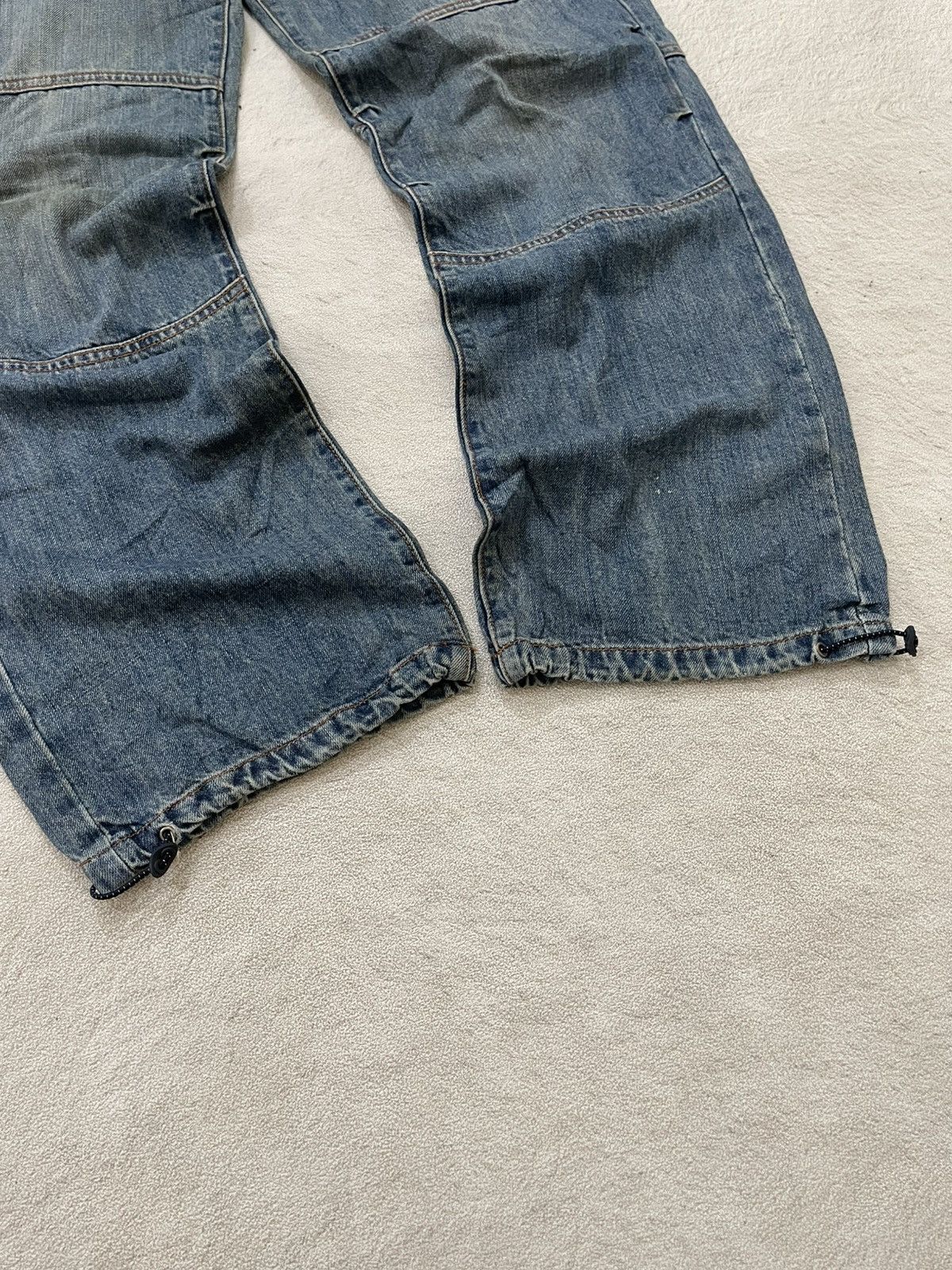 Japanese Brand 2000s Marzo Japanese Denim Dirty Washed Cargo Jeans Y2K Size US 32 / EU 48 - 3 Thumbnail