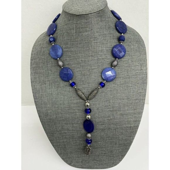 Handmade Lapis Lazuli & Druzy Necklace Size ONE SIZE - 3 Thumbnail