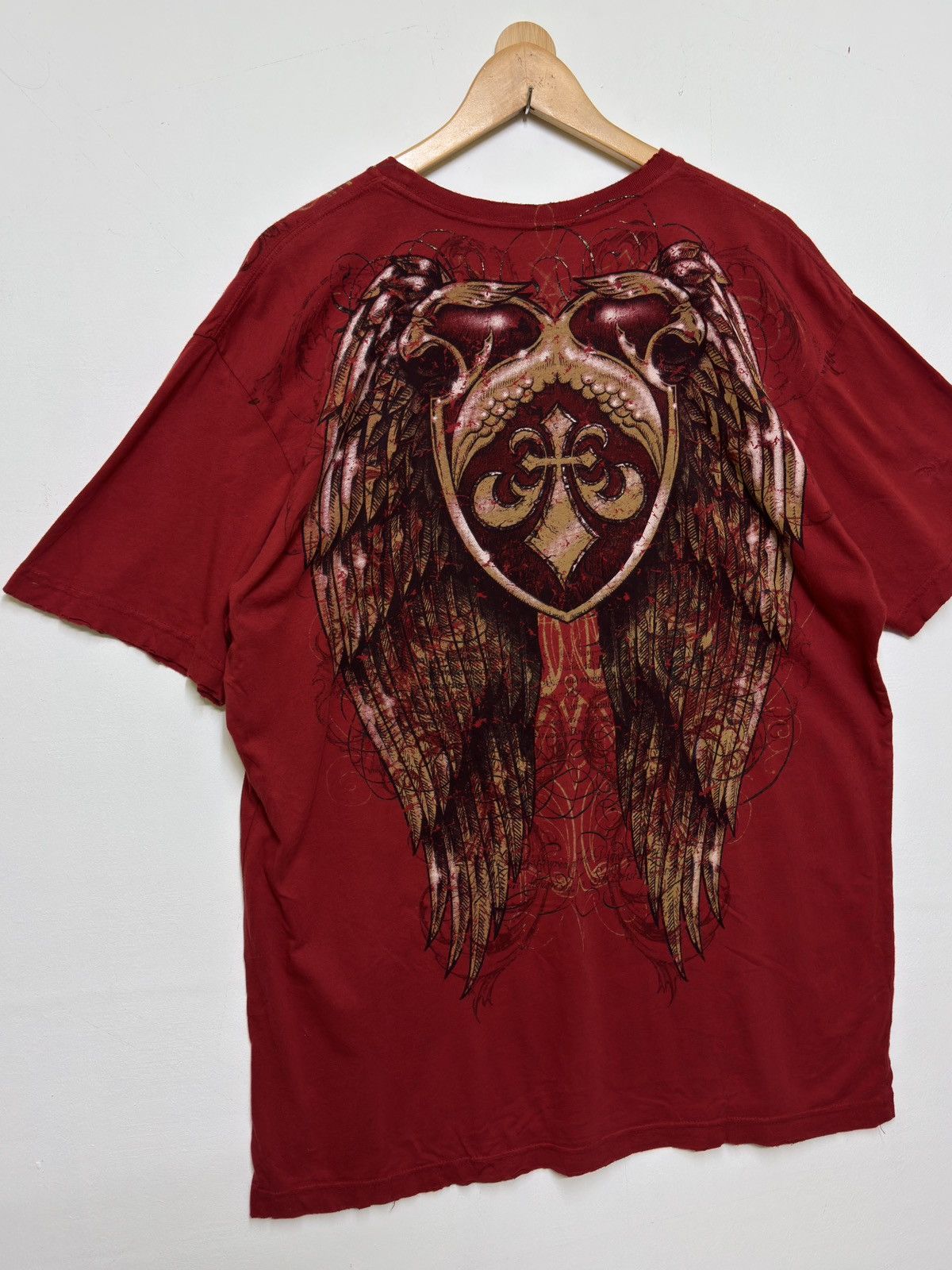 Affliction Affliction Gothic Shield & Angel Wings Graphic Back Print Size US XL / EU 56 / 4 - 10 Thumbnail