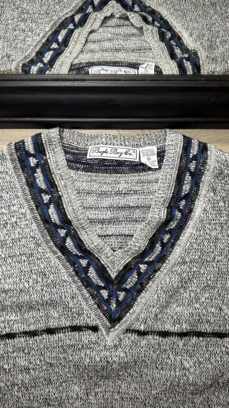 Bugle Boy Vintage 1990s Bugle Boy Micheal Gerald V-Neck Knit Cardigan Size US XL / EU 56 / 4 - 3 Thumbnail