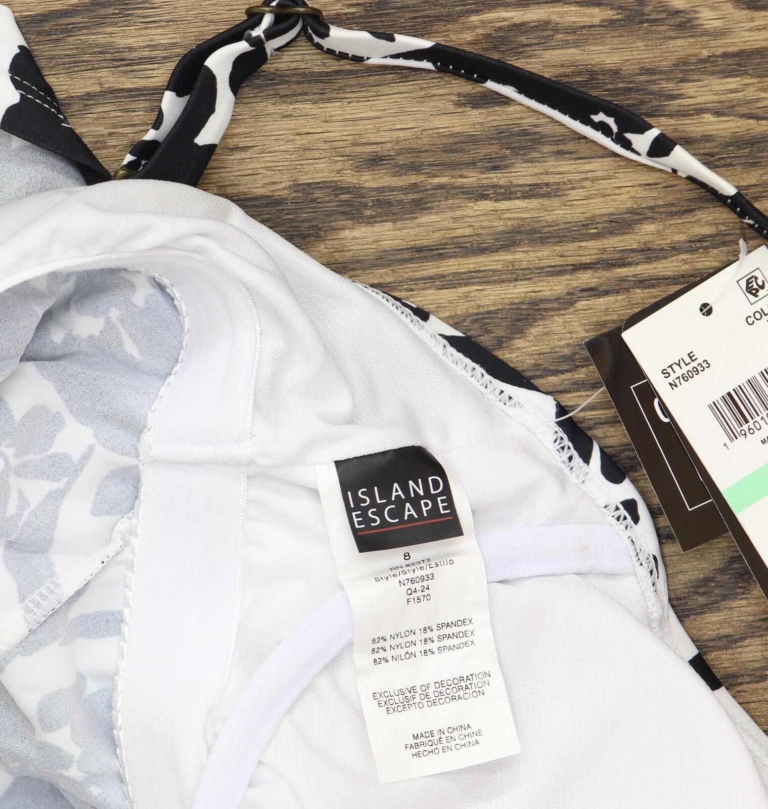 Other Island Escape Tankini Swim Top N760933 Black / White 8 Size ONE SIZE - 5 Thumbnail
