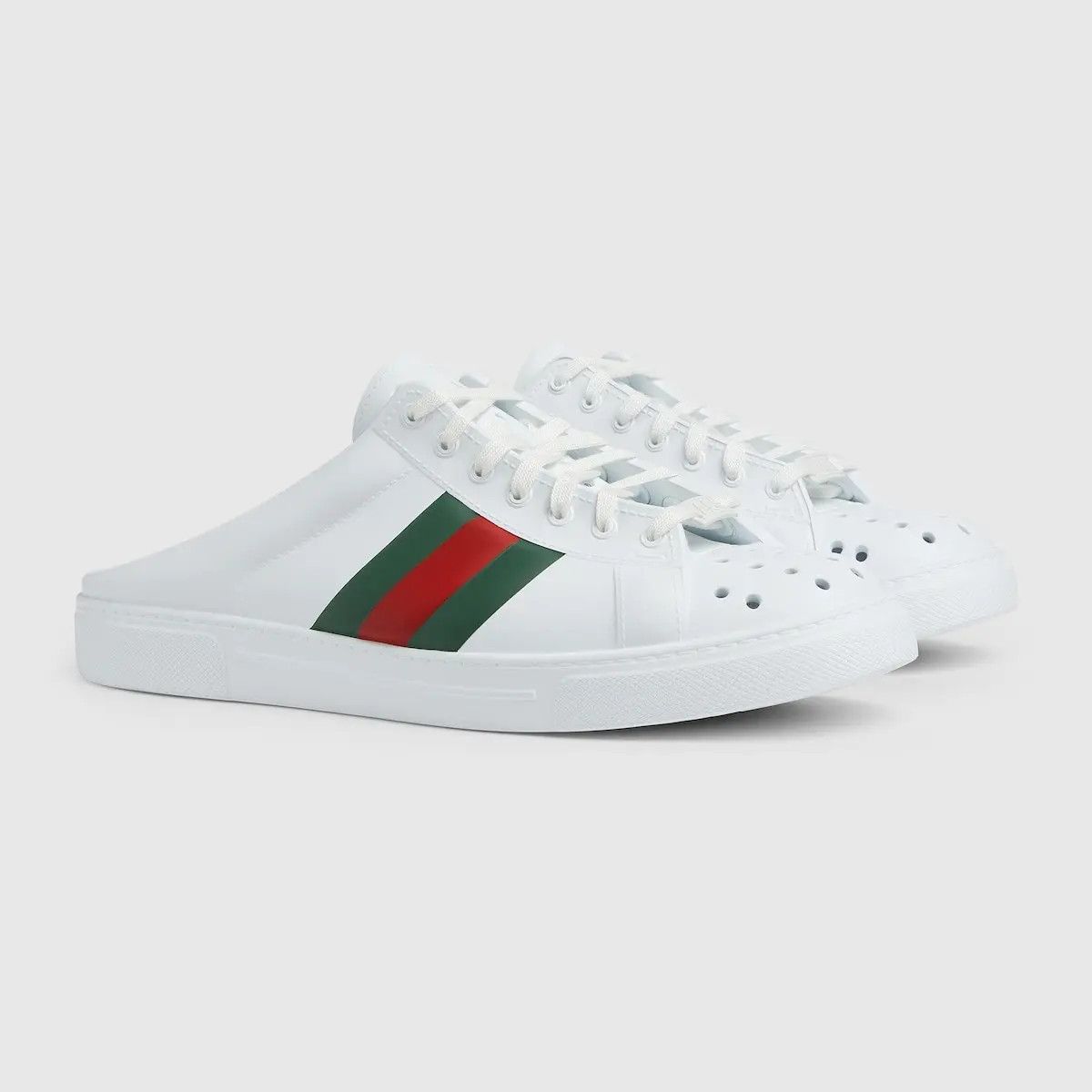 Gucci o1mt1gz0225 Ace Mules With Web in Multicolor Size US 11.5 / EU 44-45 - 2 Thumbnail