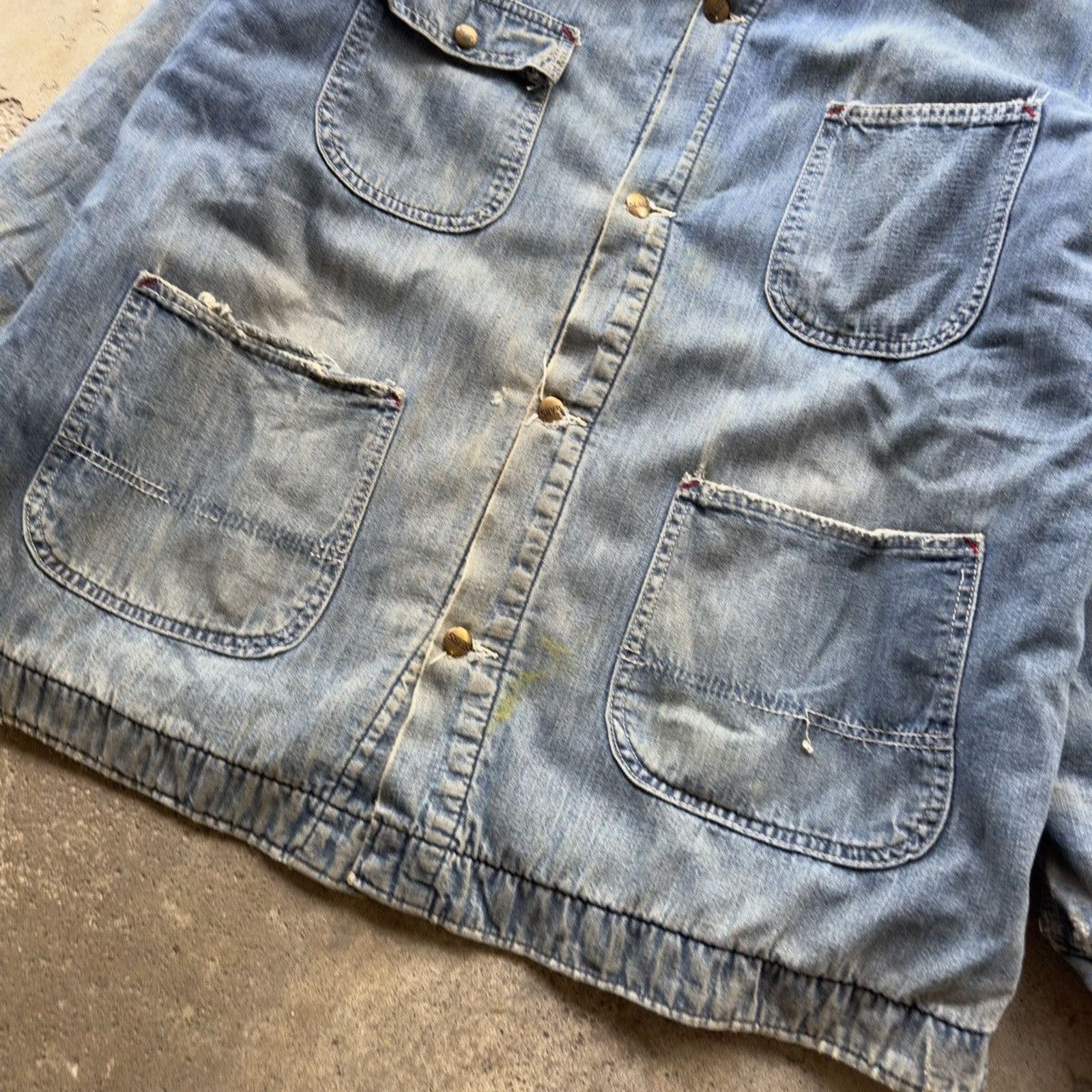 Vintage Thrashed Faded Distressed Sears Chore Coat ERD Grunge RRL Size US XL / EU 56 / 4 - 10 Thumbnail