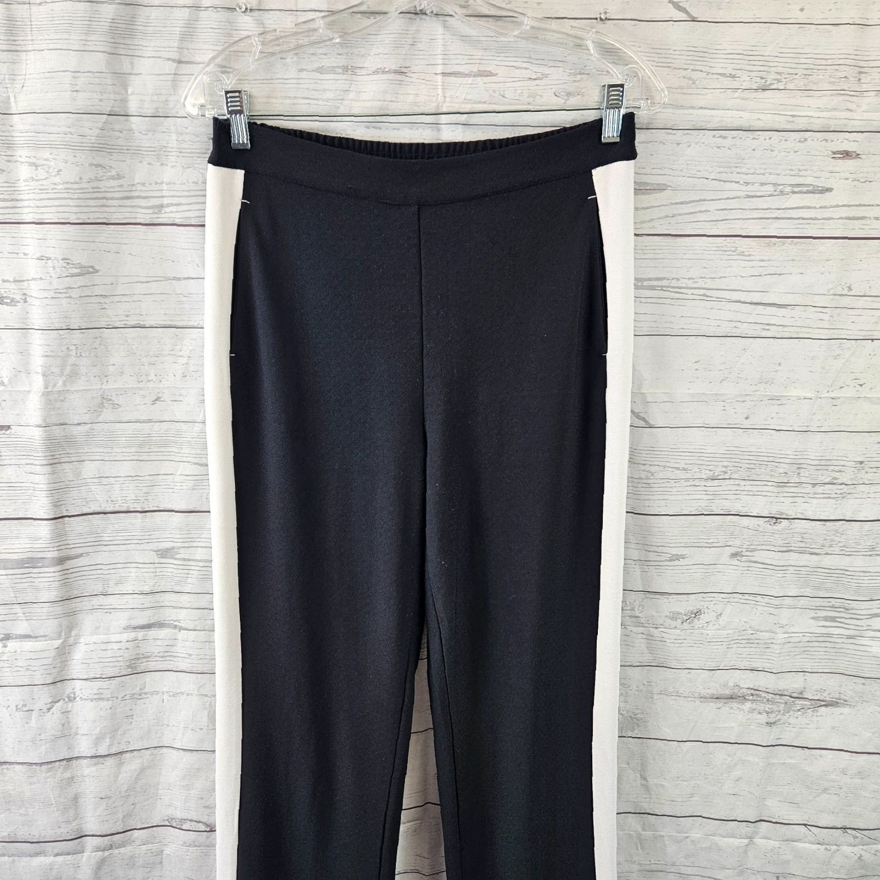 Vintage Lysse Womens Pants Pull On Black White High Rise Sz S Small Button No, keep original? Size 28" / US 6 / IT 42 - 2 Thumbnail