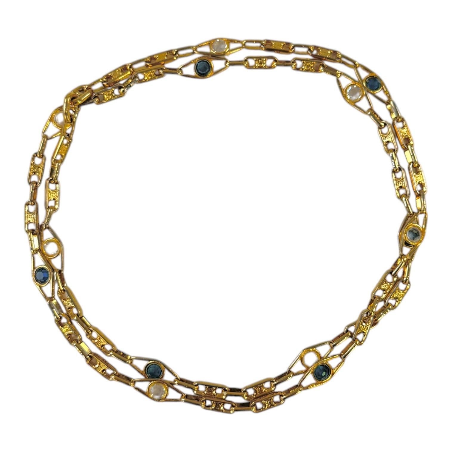 Celine Celine Vintage Crystal Triomphe Link Necklace Size ONE SIZE - 1 Thumbnail