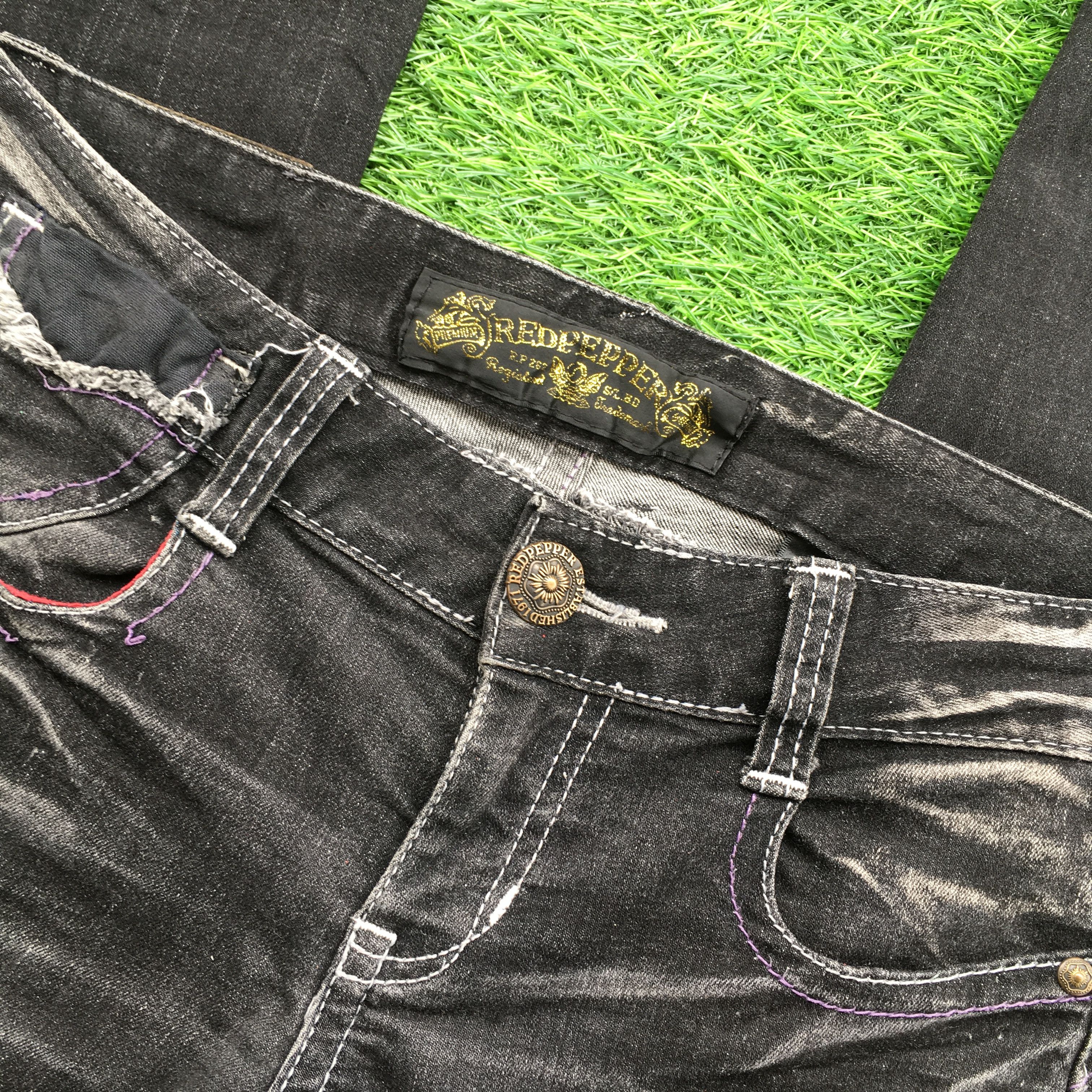 Japanese Brand Red Pepper embroidered low-rise skinny jeans D-1220 Size 27" / US 4 / IT 40 - 5 Thumbnail