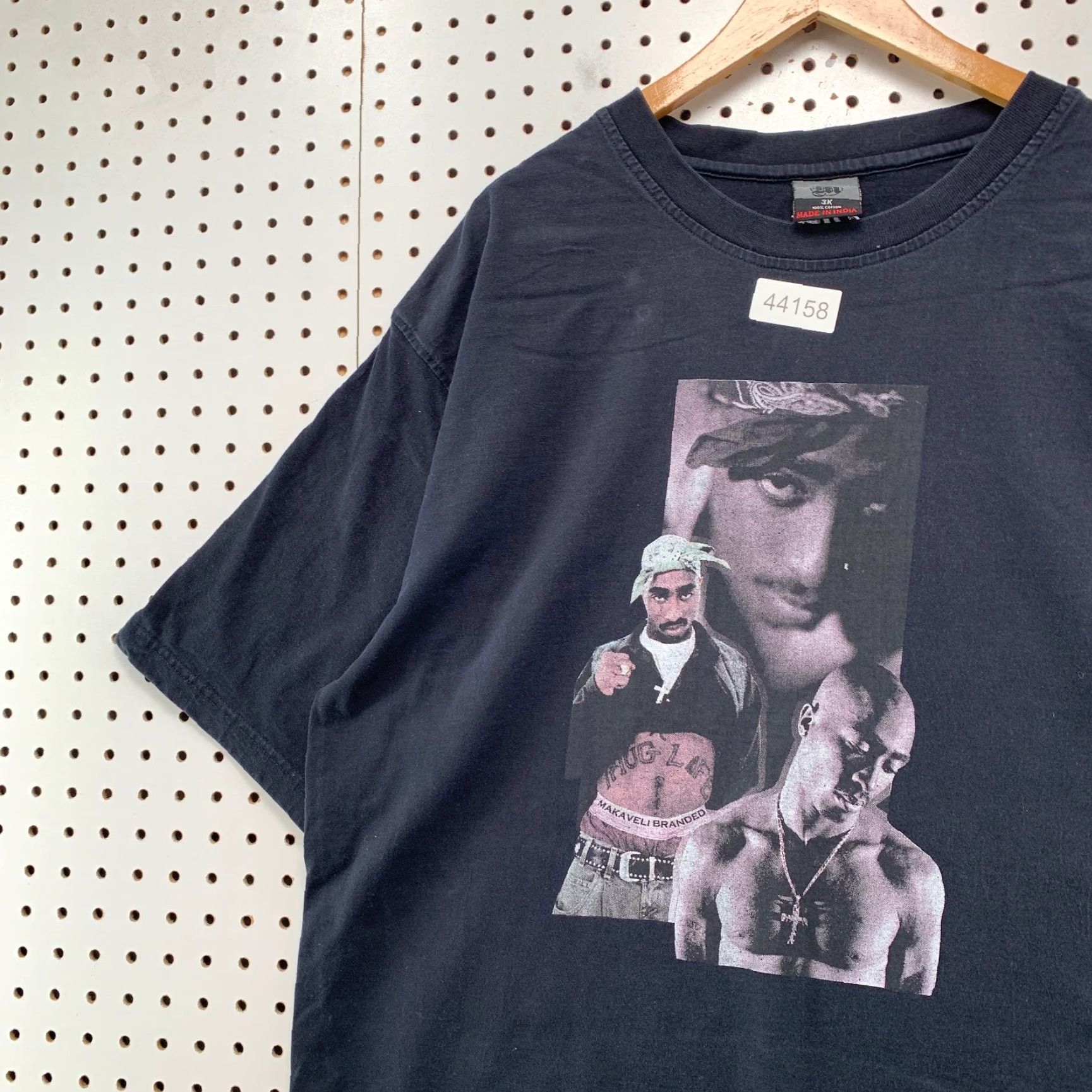Vintage VINTAGE Makaveli Tupac Shirt Mens 3XL Faded Black Hip Hop Tee Shirt Size US XXL / EU 58 / 5 - 6 Thumbnail