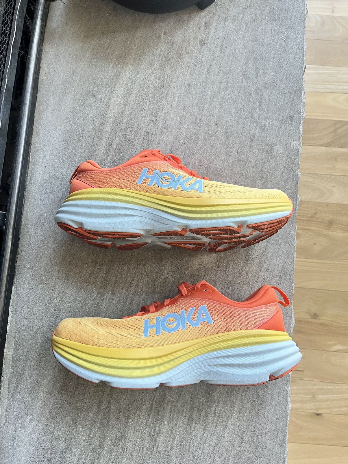 image of Hoka One One Hoka Bondi 8 Orange/yellow Shoes, Men's (Size 10.5)