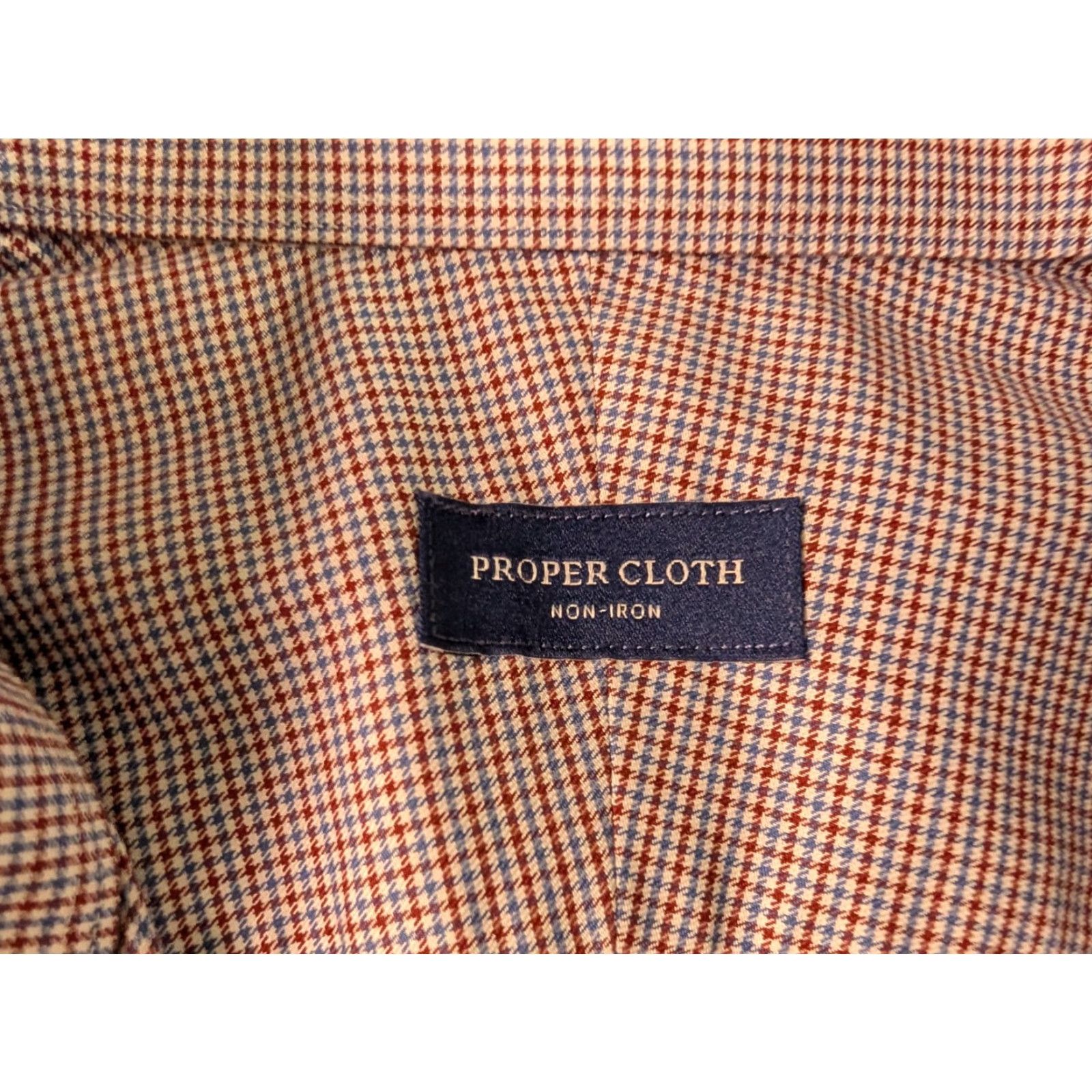 CLOT Proper Cloth Stretch Rose Houndstooth Shirt Button-Up Mens L Red Plaid Classic Preppy Casual/Workwear Shirt Size US L / EU 52-54 / 3 - 3 Thumbnail