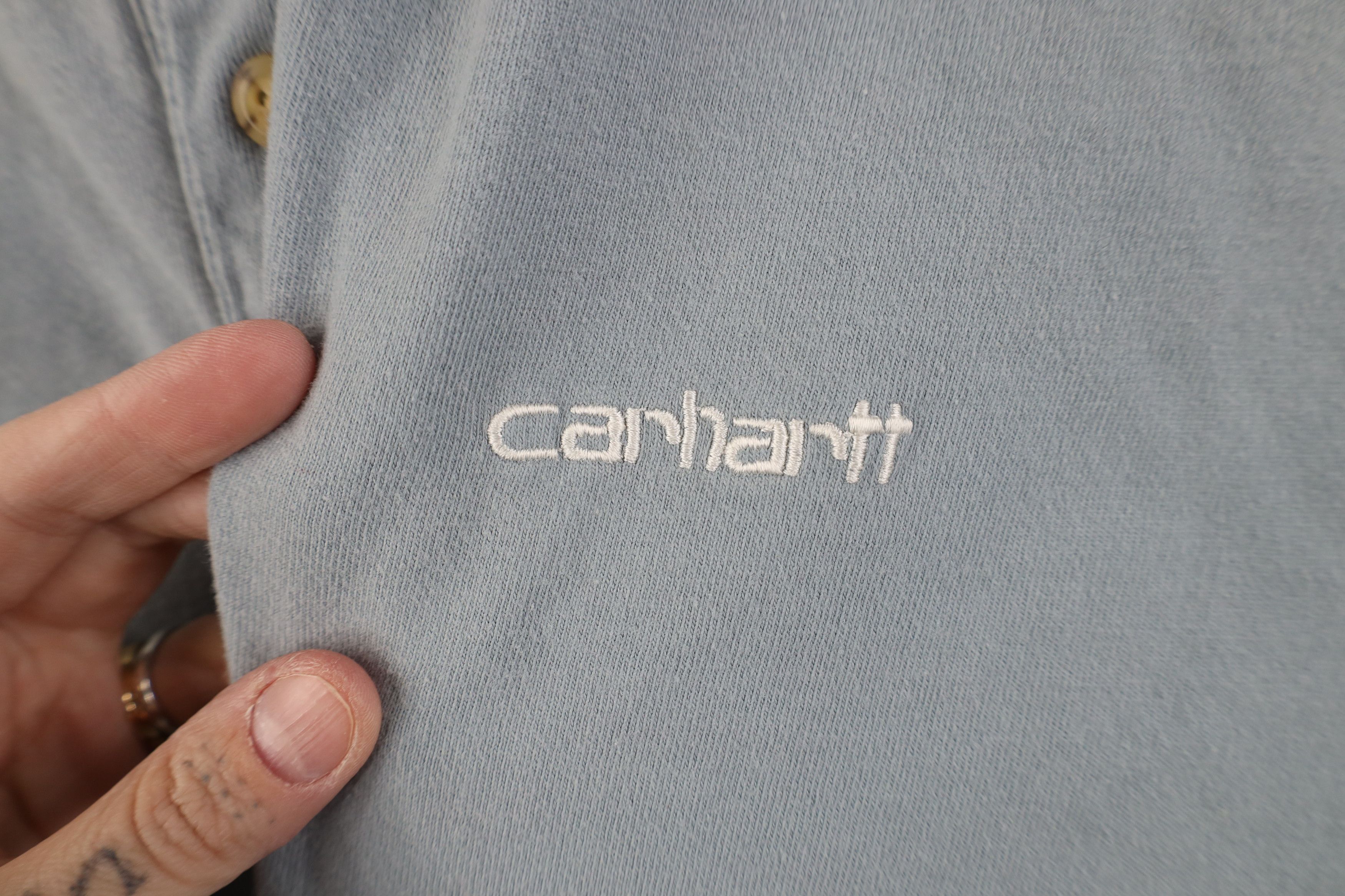 Carhartt Vintage 90s Carhartt Spell Collared Polo Shirt Steel Blue Size US XXL / EU 58 / 5 - 4 Thumbnail