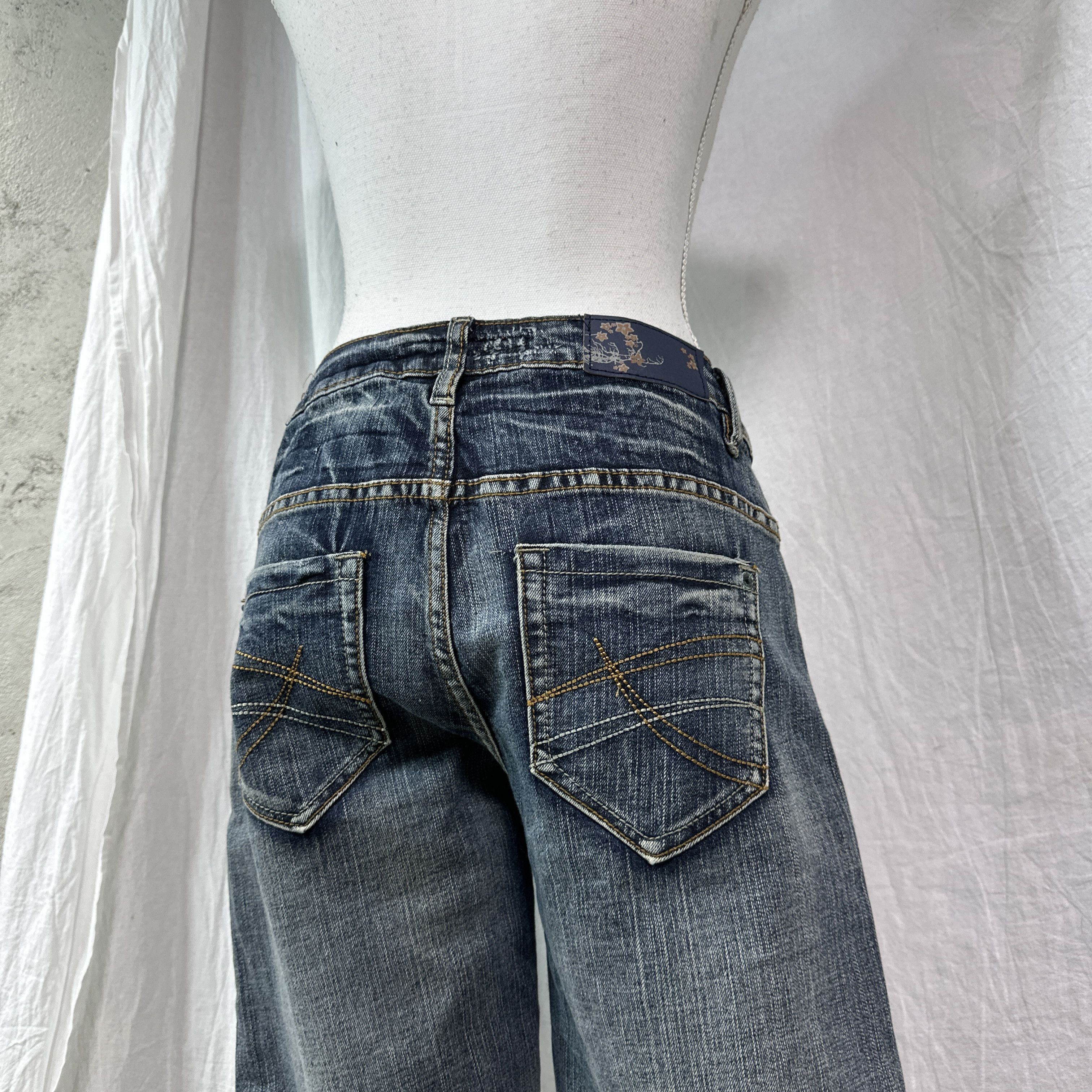 Vintage Vintage Denim Washed Straight Wide Leg Jeans Y2K Size 27" / US 4 / IT 40 - 4 Thumbnail
