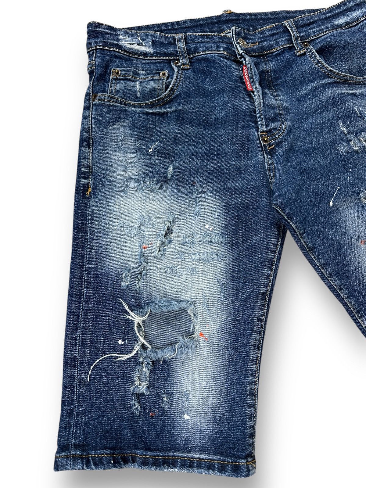 Dsquared2 Dsquared2 Ripped Dirty Distressed Style Denim Jeans Shorts Size US 31 - 3 Thumbnail