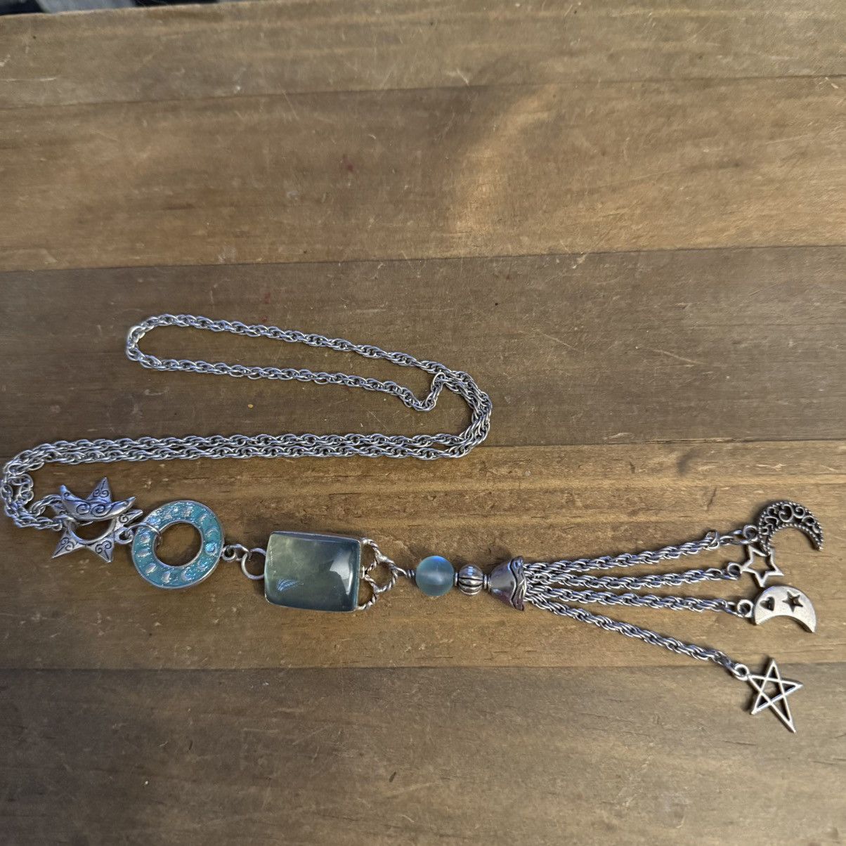 Other Silver tone celestial tassel pendant necklace Size ONE SIZE - 3 Thumbnail