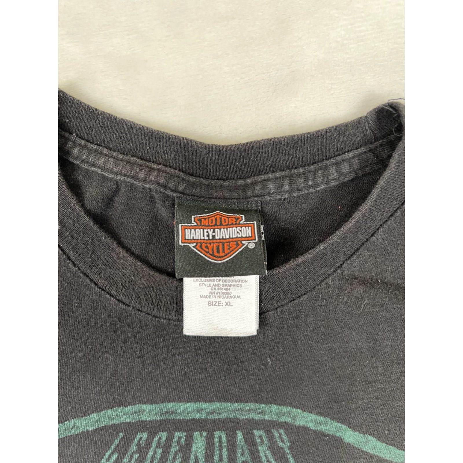 Harley Davidson VINTAGE Harley-Davidson T-Shirt XL Black Cotton, Logo, 90s Biker Motorcycle Skull, Classic, Double-Sided, Crew Neck, Short Sleeve, Men, United States Size US XL / EU 56 / 4 - 5 Thumbnail
