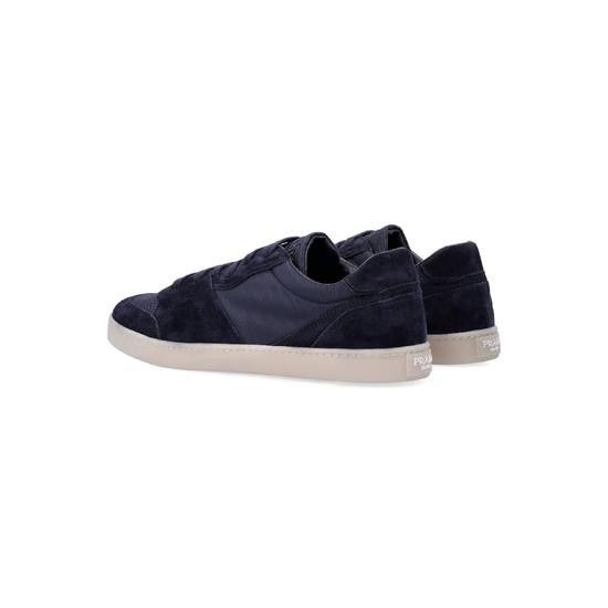 Prada o1mt1gz0526 Suede and Re-Nylon Low-Top Sneakers in Blue Size US 9 / EU 42 - 4 Thumbnail