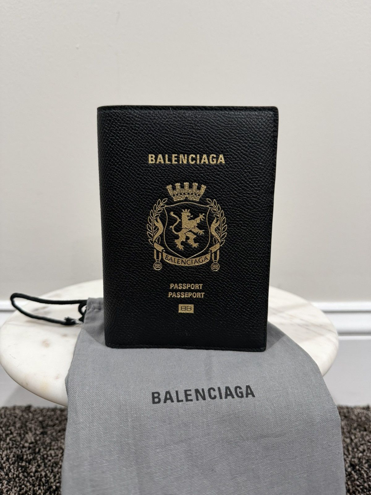 Balenciaga Balenciaga SS24 Demna Passport Black Leather Holder Wallet Size ONE SIZE - 1 Thumbnail