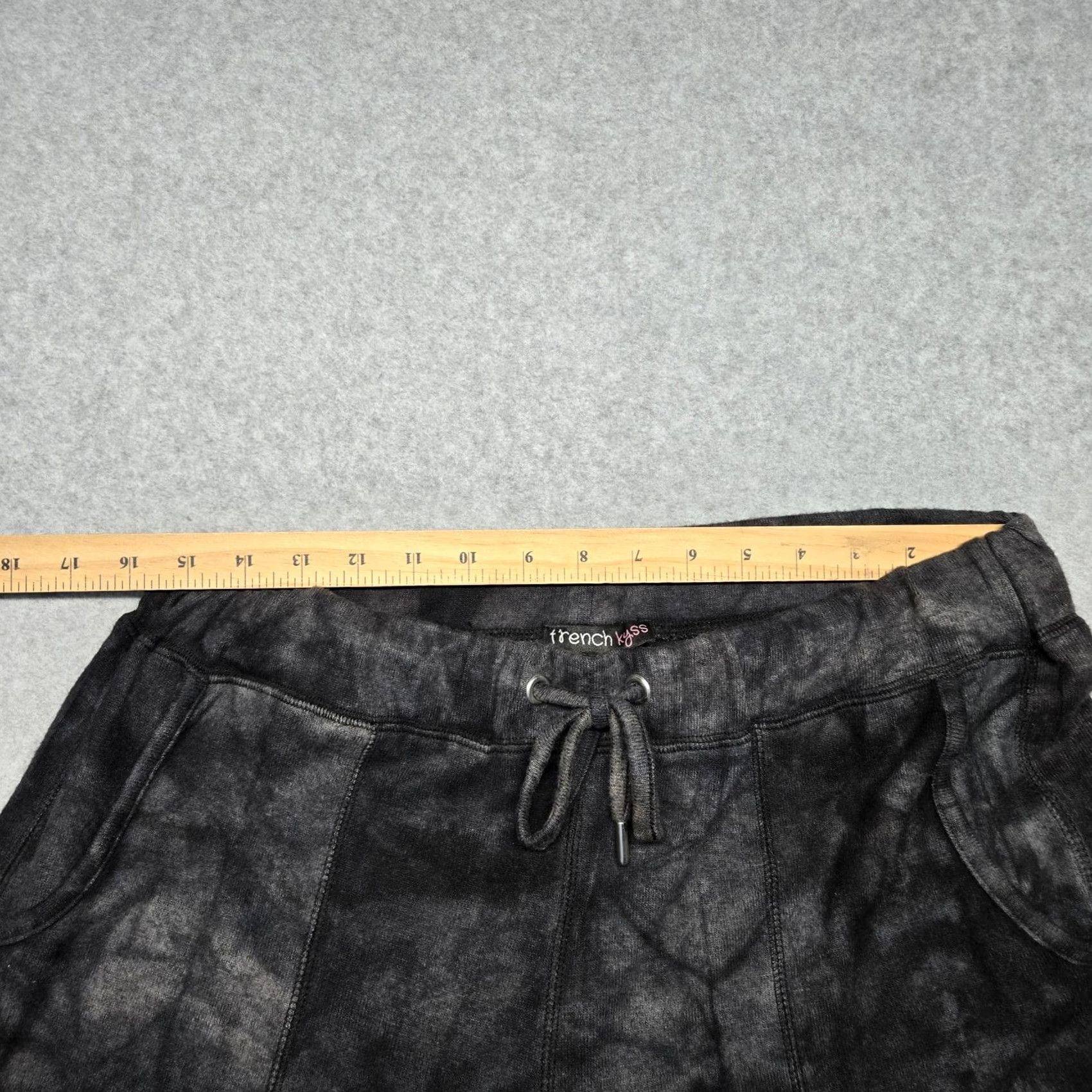 Vintage French Kyss Pants Womens Large Black Mineral Wash Jogger Sweatpants NWT Pockets XS? Size 36" / US 14 / IT 50 - 6 Thumbnail