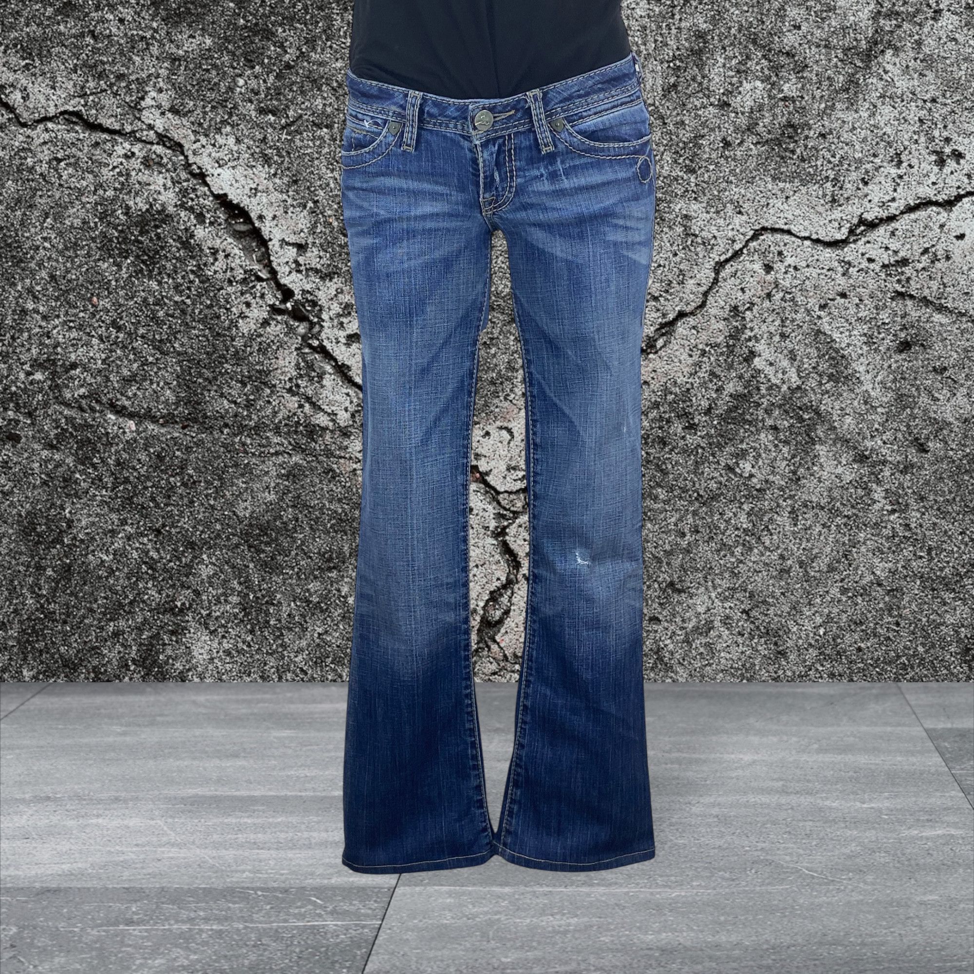 Japanese Brand Low Rise Flare Women Jeans Size 24" / US 00 / IT 34 - 2 Thumbnail