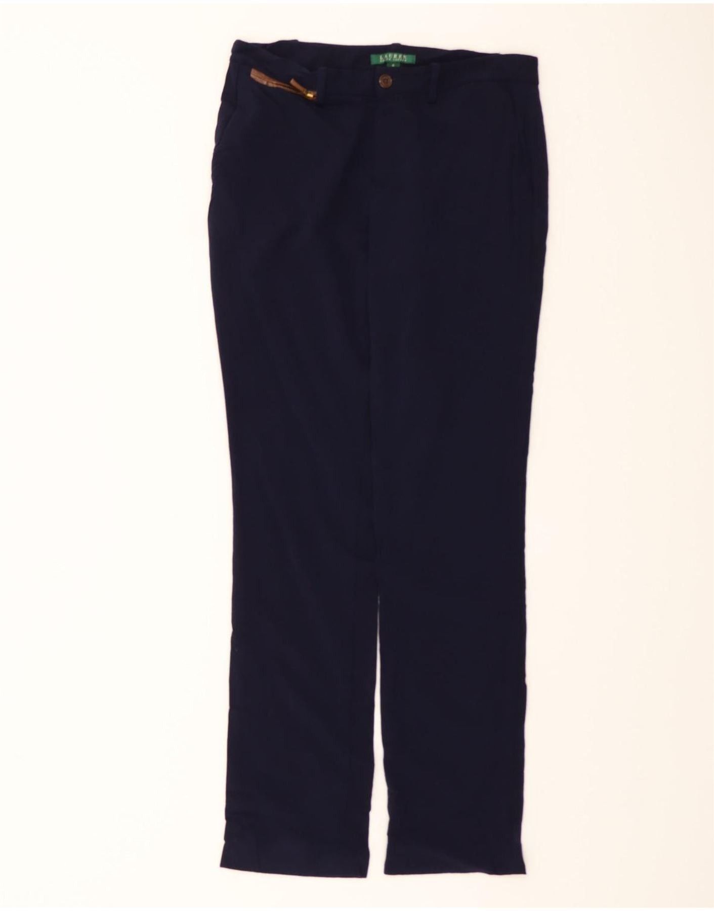 Ralph Lauren Womens Straight Chino Trousers US 6 Medium W32 L32 Navy Blue Size 26" / US 2 / IT 38 - 1 Thumbnail