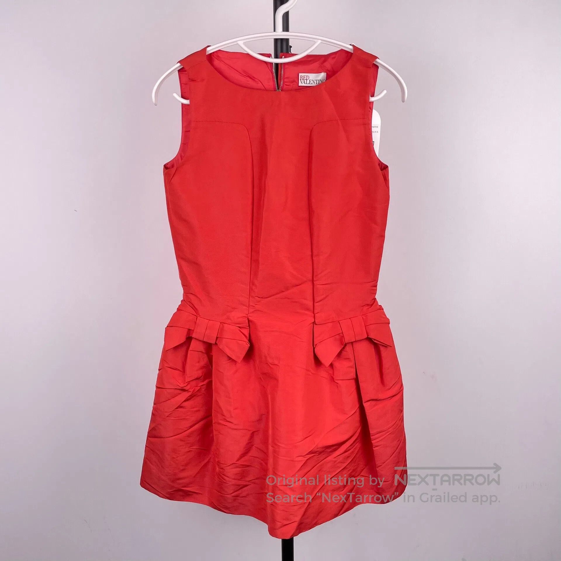 Valentino Valentino Red Elegant Mini Dress with Bow at Waist Size 40 Size S / US 4 / IT 40 - 1 Thumbnail