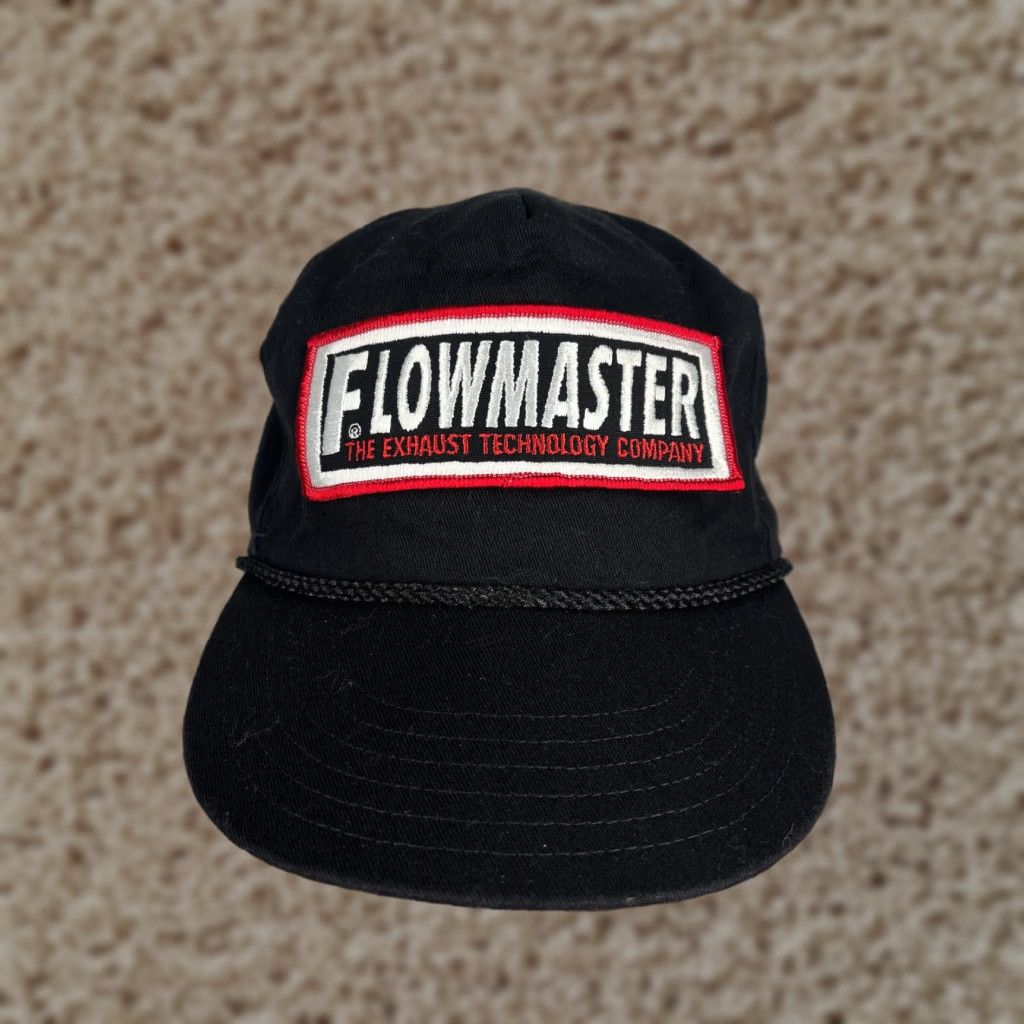 Vintage VINTAGE Flowmaster Hat Cap Snap Back Adult Black Rex Baseball Hat/Cap Men Snapback 6x6x6 Box Ref review photos Exhaust Twill Cars, Mufflers USA Made Size ONE SIZE - 1 Thumbnail