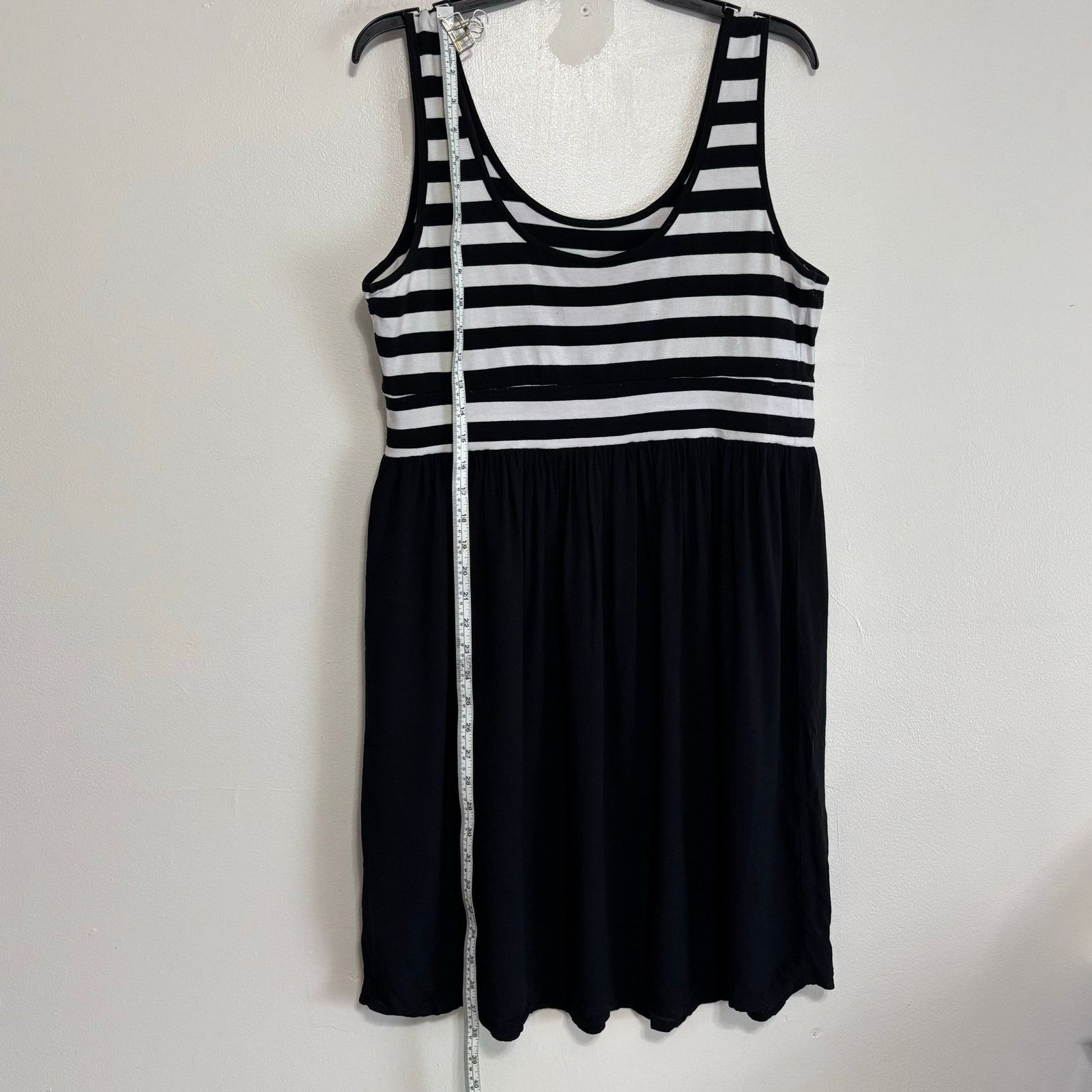 Other Torrid Black and White Striped Knit Thick Strap Tank Dress Size XL / US 12-14 / IT 48-50 - 3 Thumbnail