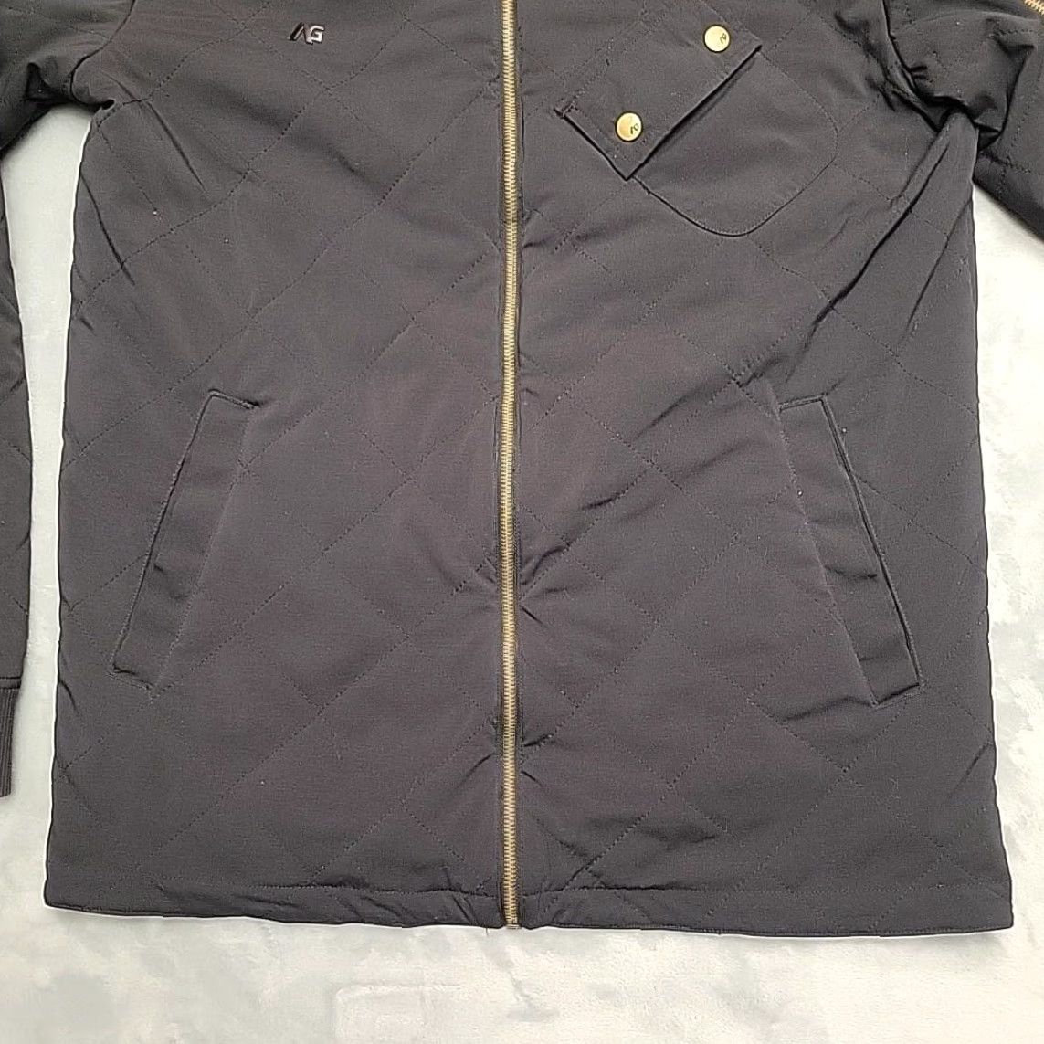 Vintage Analog Mens Jacket Full Zip Quilted Insulated Bomber Nylon Black M Size Pockets Logo Embroidered Wool Patch Lining Polyester Tie Dye Size US M / EU 48-50 / 2 - 2 Thumbnail