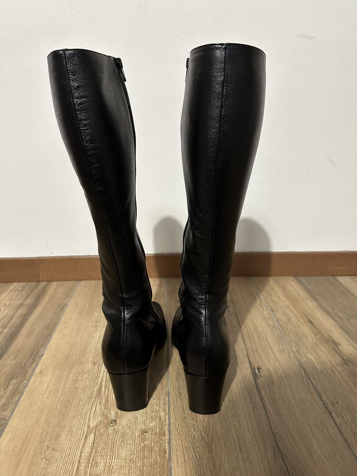Anthony Vaccarello [43] FW23 70mm Otto Zip up high leather boots Size US 10 / EU 43 - 11 Thumbnail