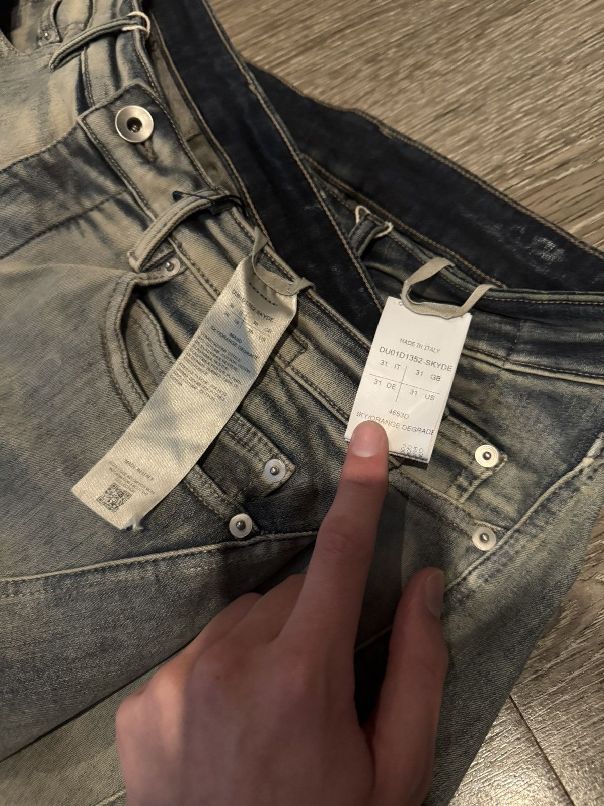 Rick Owens Rick Owens SAMPLE Sky Orange Degrade Bias Bootcut Jeans 31 Size US 31 - 5 Thumbnail