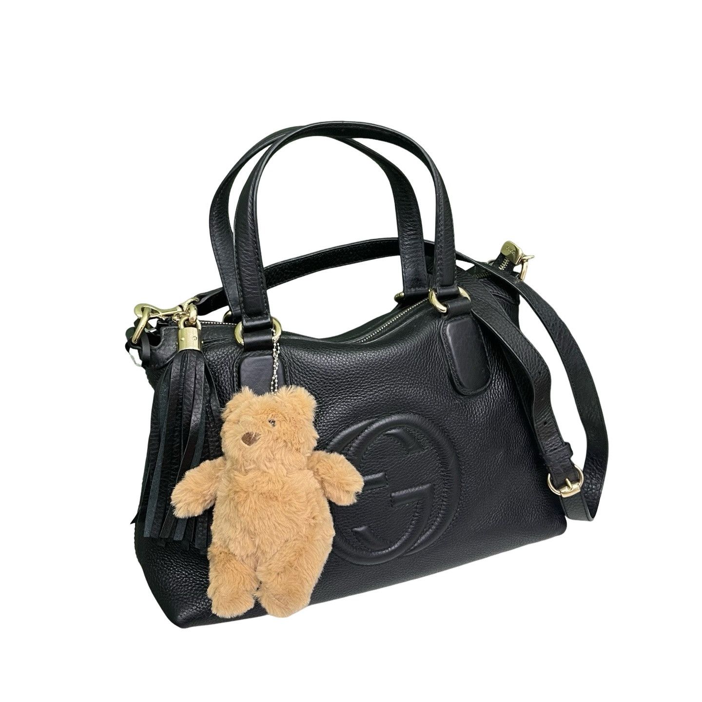 Gucci Gucci Soho Black Leather Embossed Shoulder Bag Size ONE SIZE - 1 Thumbnail