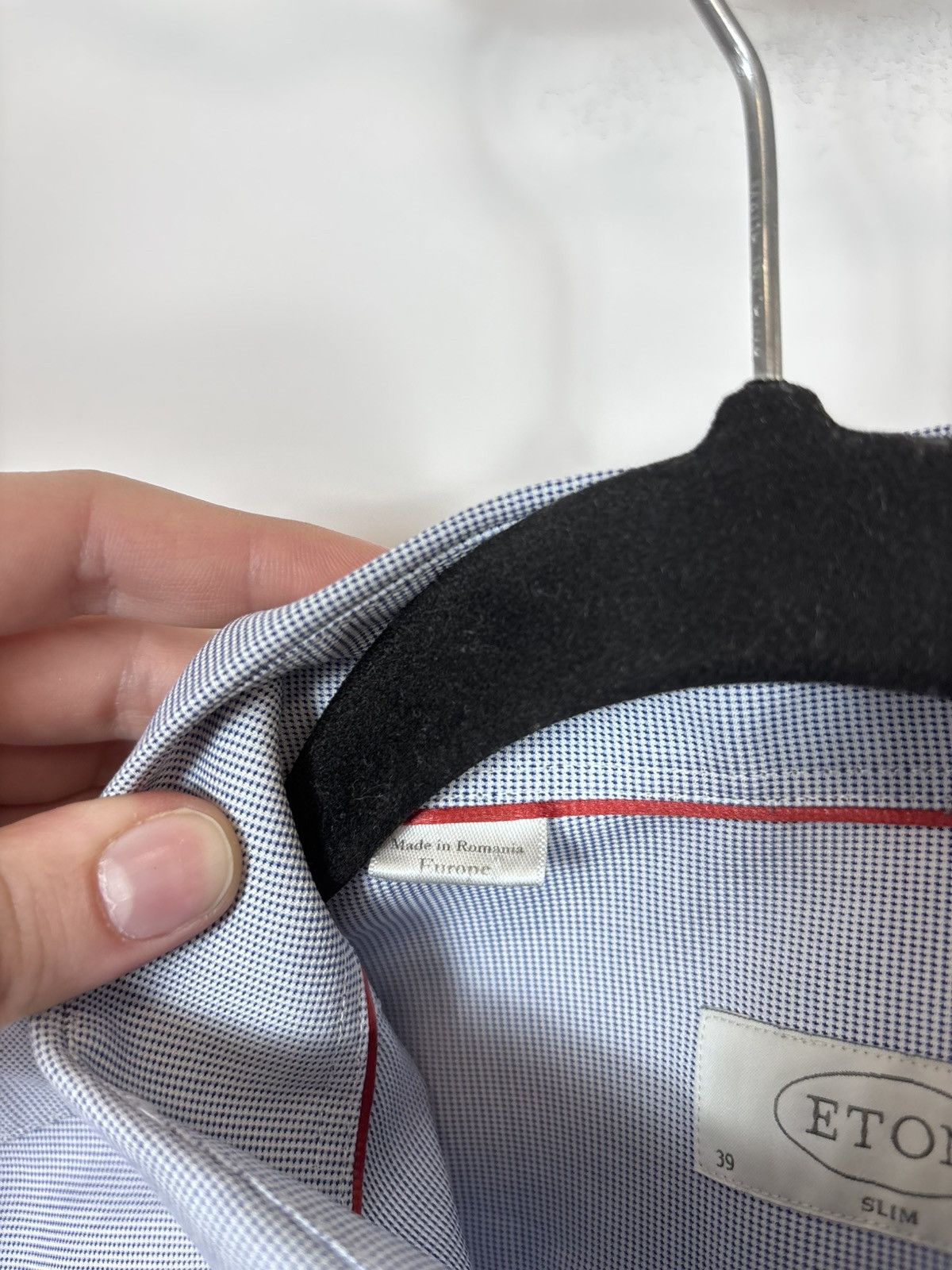 Eton Eton Men’s Slim Fit Light Blue Button Up Dress Shirt Size US M / EU 48-50 / 2 - 10 Thumbnail