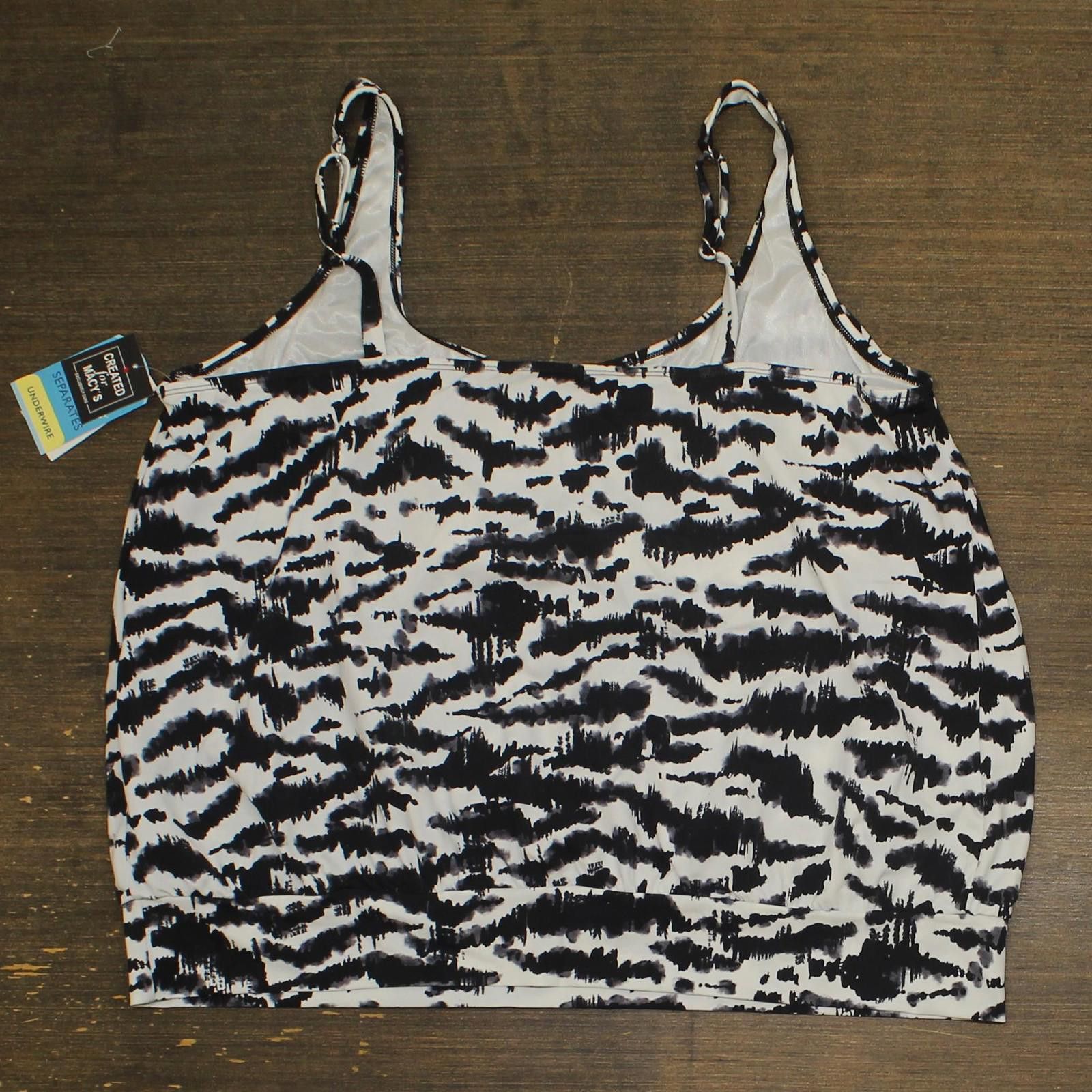 Other Nwt Swim Solutions Size Tankini Swim Top Black / White 20w Size ONE SIZE - 2 Thumbnail