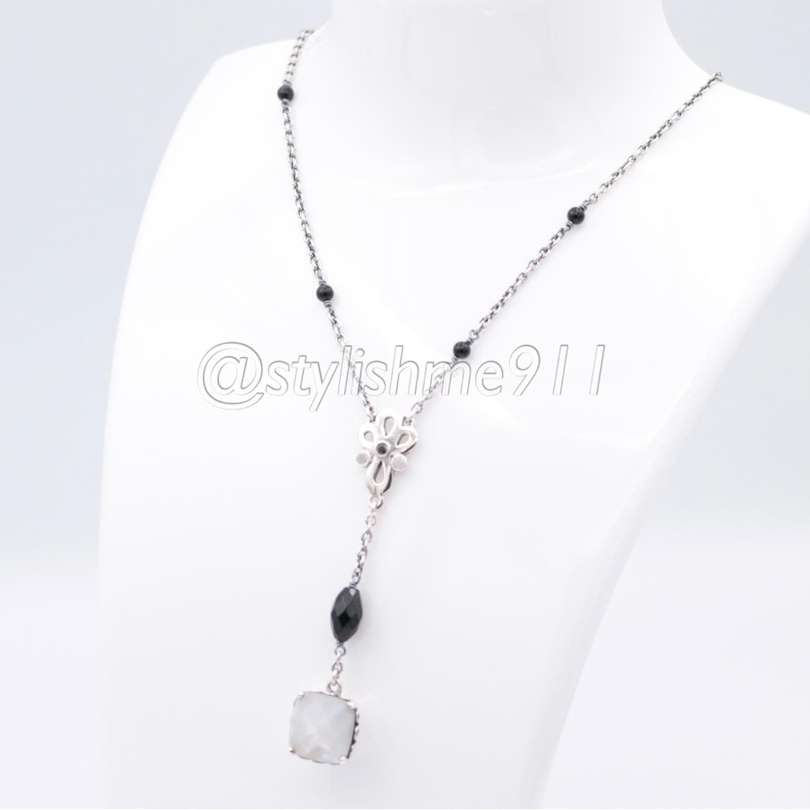 pandora RARE - Authentic Pandora Onyx Mother Of Pearl Necklace Size ONE SIZE - 7 Thumbnail