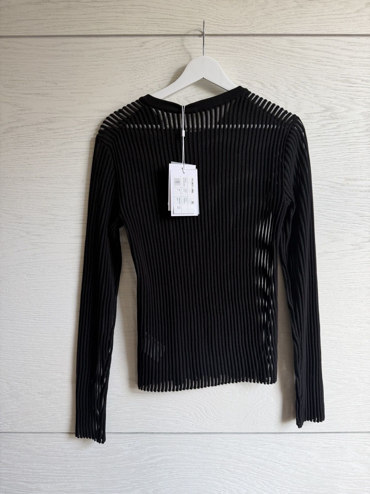 Helmut Lang Helmut Lang Black spaced sheer top Size S / US 4 / IT 40 - 6 Thumbnail