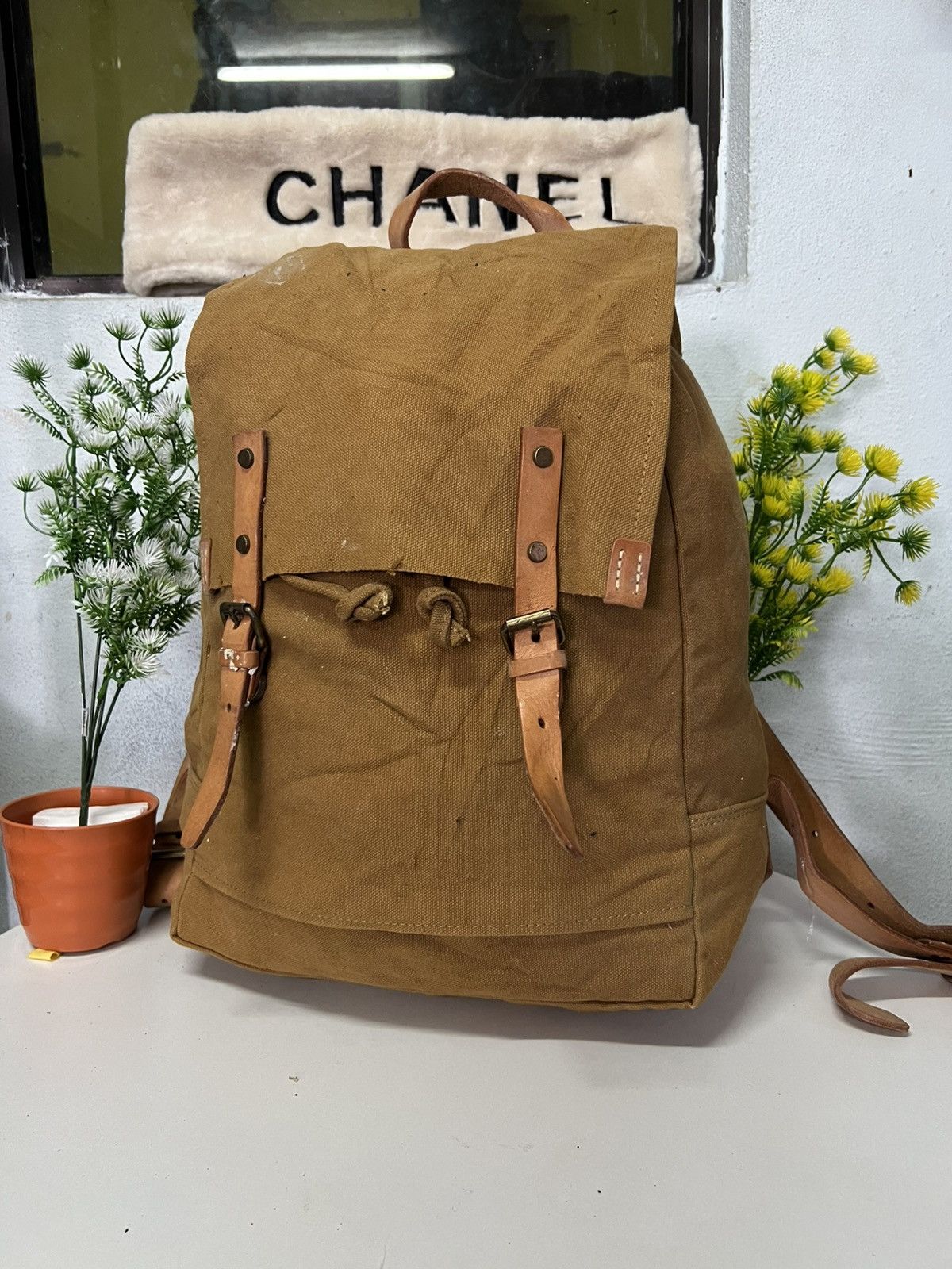 Canvas × Japanese Brand BAGGY PORT CANVAS LEATHER BAGPACK Size ONE SIZE - 1 Thumbnail