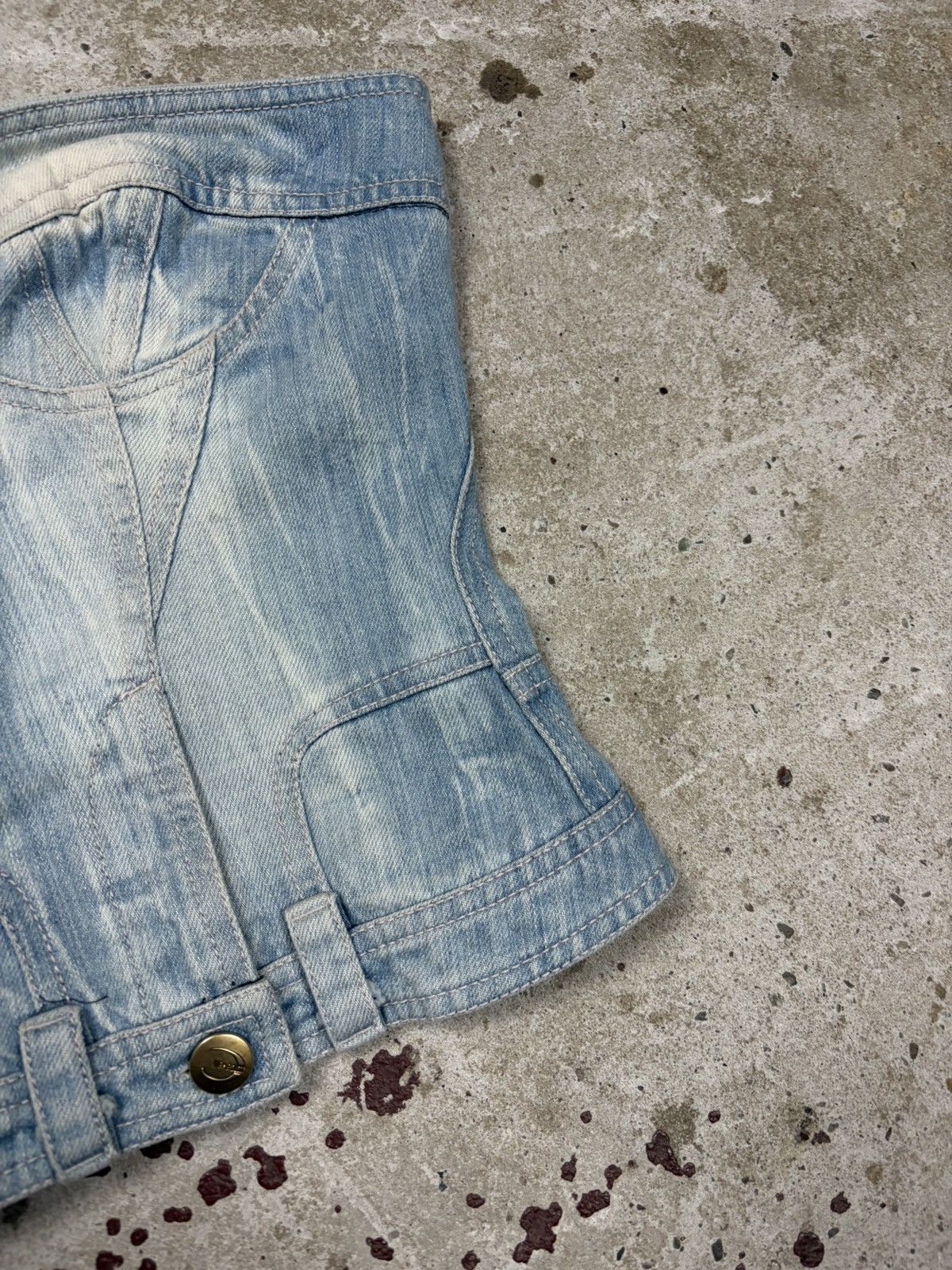 Just Cavalli Vintage 2000s Just Cavalli Denim Jeans Corset Top Zip Up Size M / US 6-8 / IT 42-44 - 5 Thumbnail