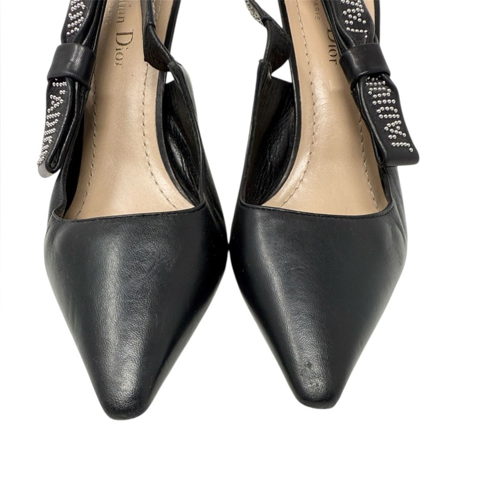 Dior Dior J’Adior Studded Black Leather Slingback Pumps Size 37.5 Size US 7.5 / IT 37.5 - 9 Thumbnail