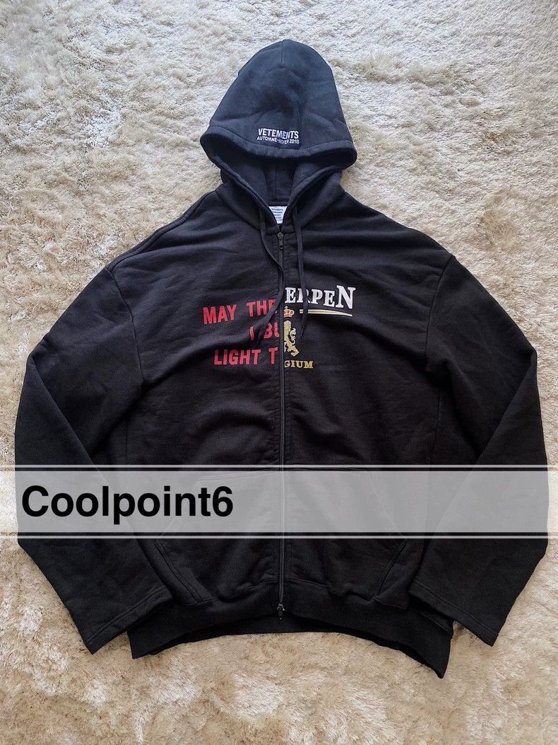 Vetements Vetements Antwerp Patchwork Slogan Zip-up Hoodie Size US M / EU 48-50 / 2 - 1 Thumbnail