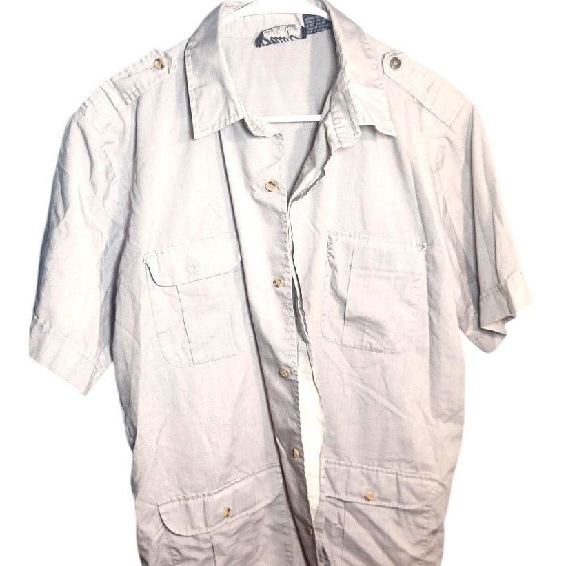 Blair Blair Vintage Mens Safari Style Sport Shirt Gray size Large Size US L / EU 52-54 / 3 - 3 Thumbnail