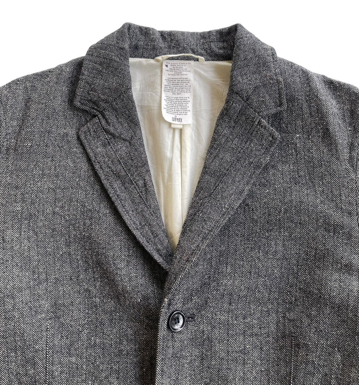 Japanese Brand Hive Undercover Herringbone Tweed Grey Coat Size US M / EU 48-50 / 2 - 5 Thumbnail