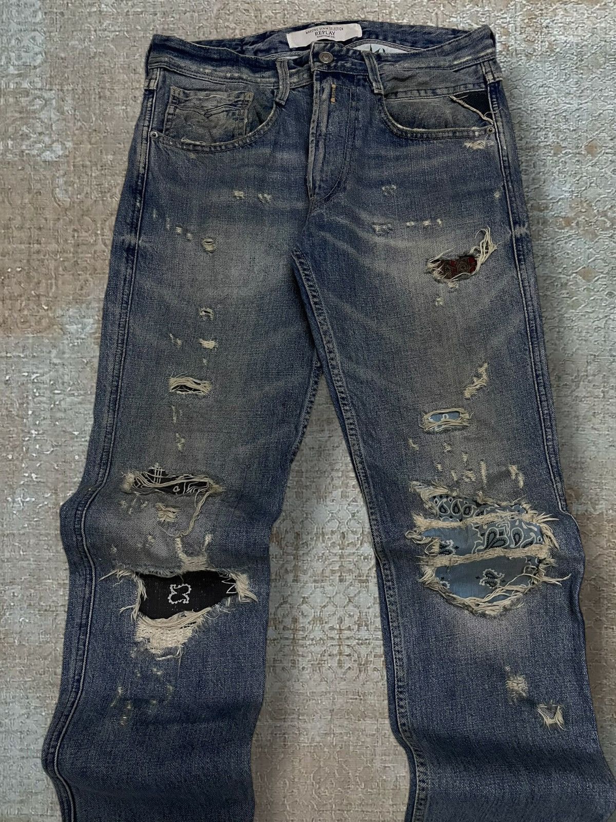Japanese Brand Vintage Designer Replay Mestro Distressed Bandana Denim Size US 30 / EU 46 - 4 Thumbnail