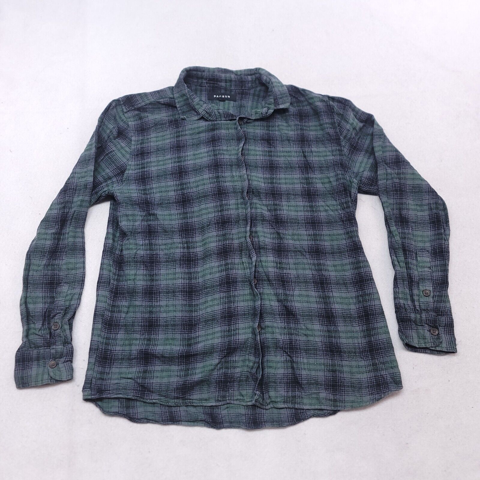 Pacsun PacSun Tartan Flannel Shirt Mens Size Large L Green Black Size US L / EU 52-54 / 3 - 2 Thumbnail