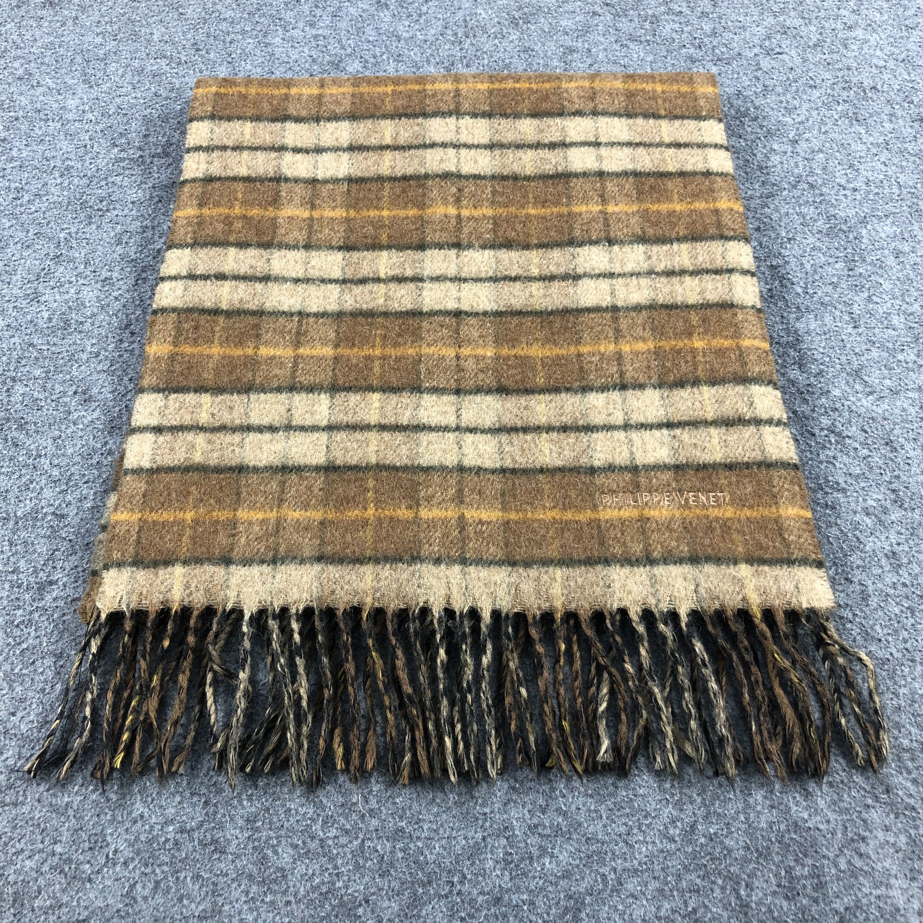 Vintage Philippe Venet Tartan Wool Scarf Muffler V799 Size ONE SIZE - 2 Thumbnail