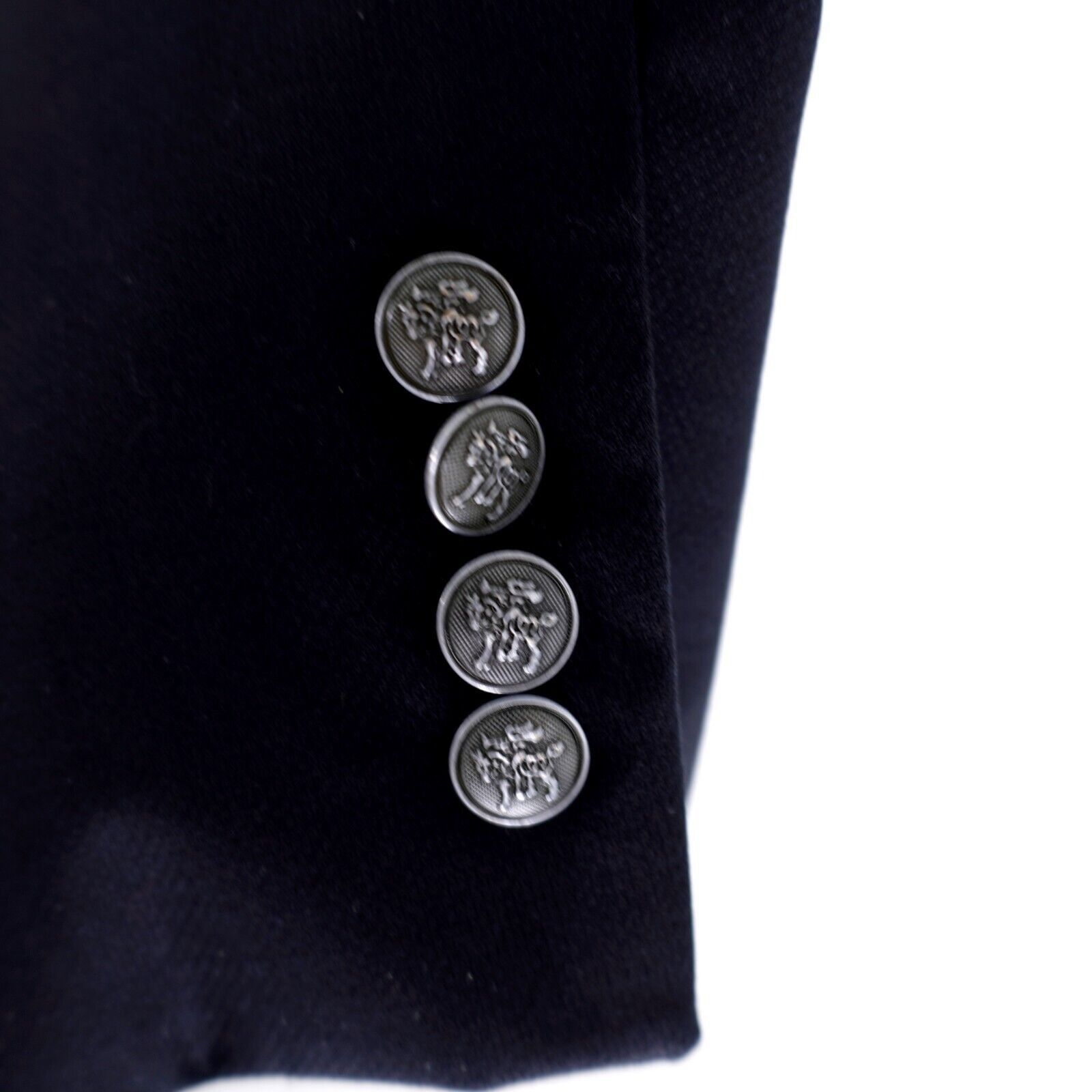 Hart Schaffner Marx Hart Schaffner Marx Blue Thick Wool 2 Silver Button Blazer 4 Size 44L - 4 Thumbnail