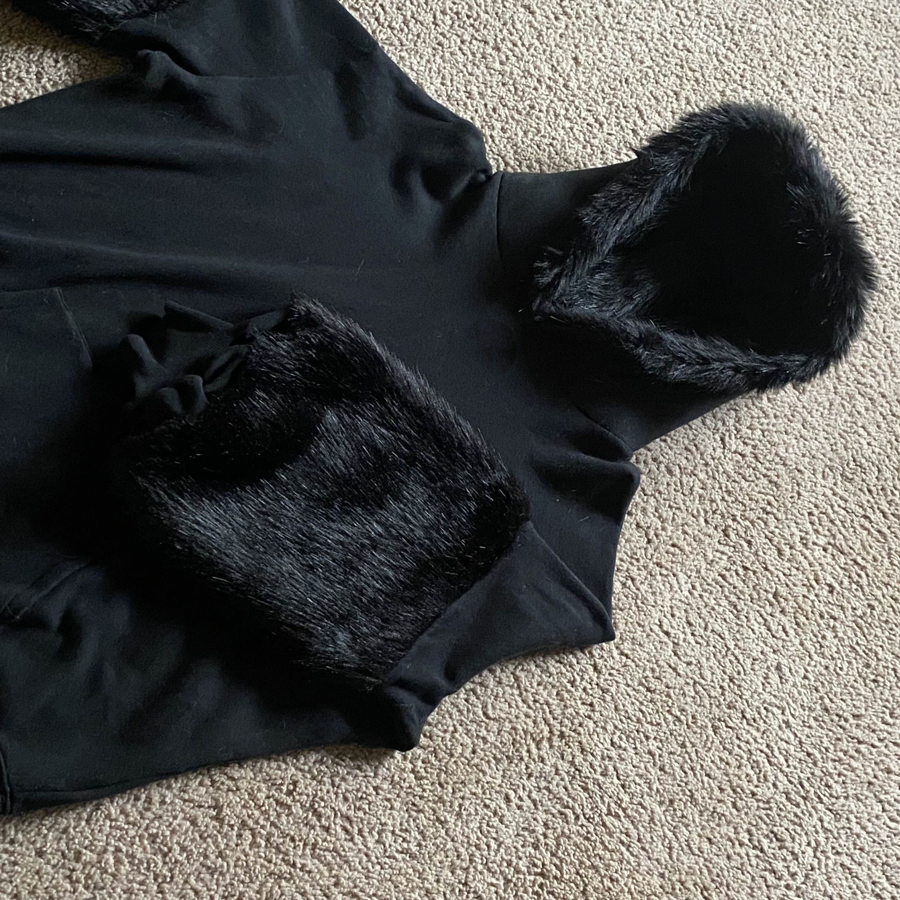 Express One eleven - All black adorable cozy fur hoodie