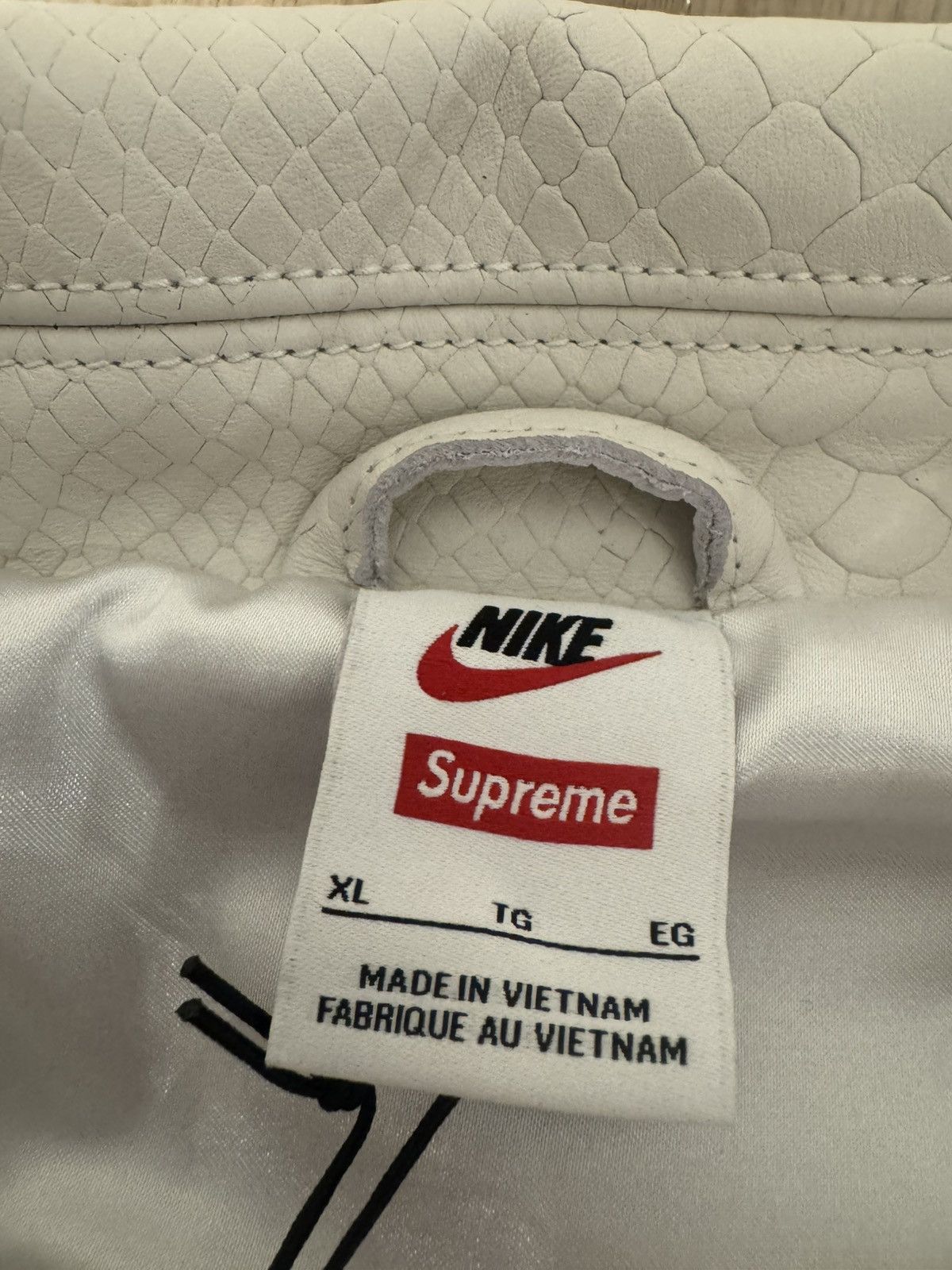 Nike × Supreme Supreme x Nike Leather Varsity Jacket 'Snakeskin' Size US XL / EU 56 / 4 - 10 Thumbnail