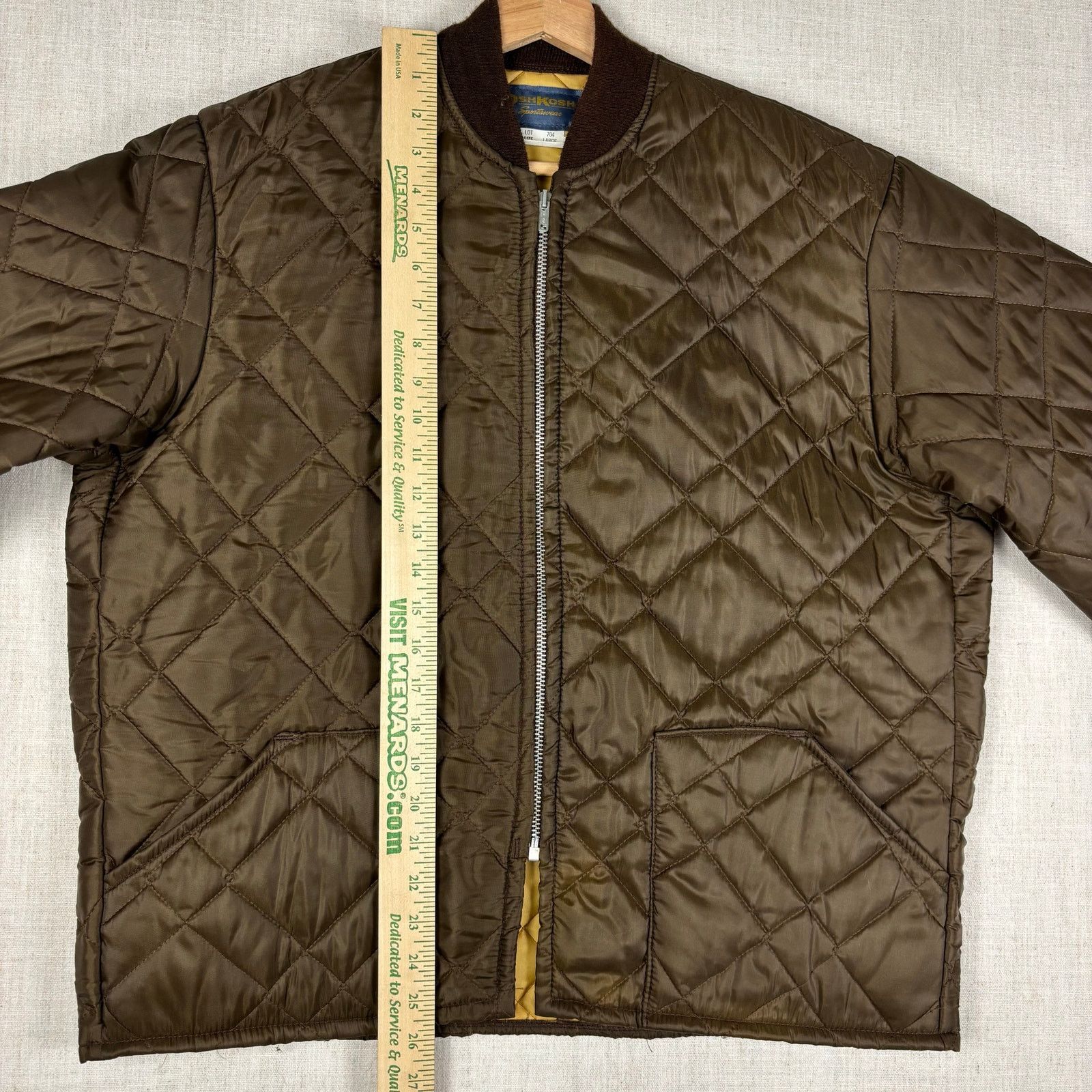 Oshkosh Vintage OshKosh B'Gosh 1960s Large Brown Quilted Jacket Size US L / EU 52-54 / 3 - 7 Thumbnail