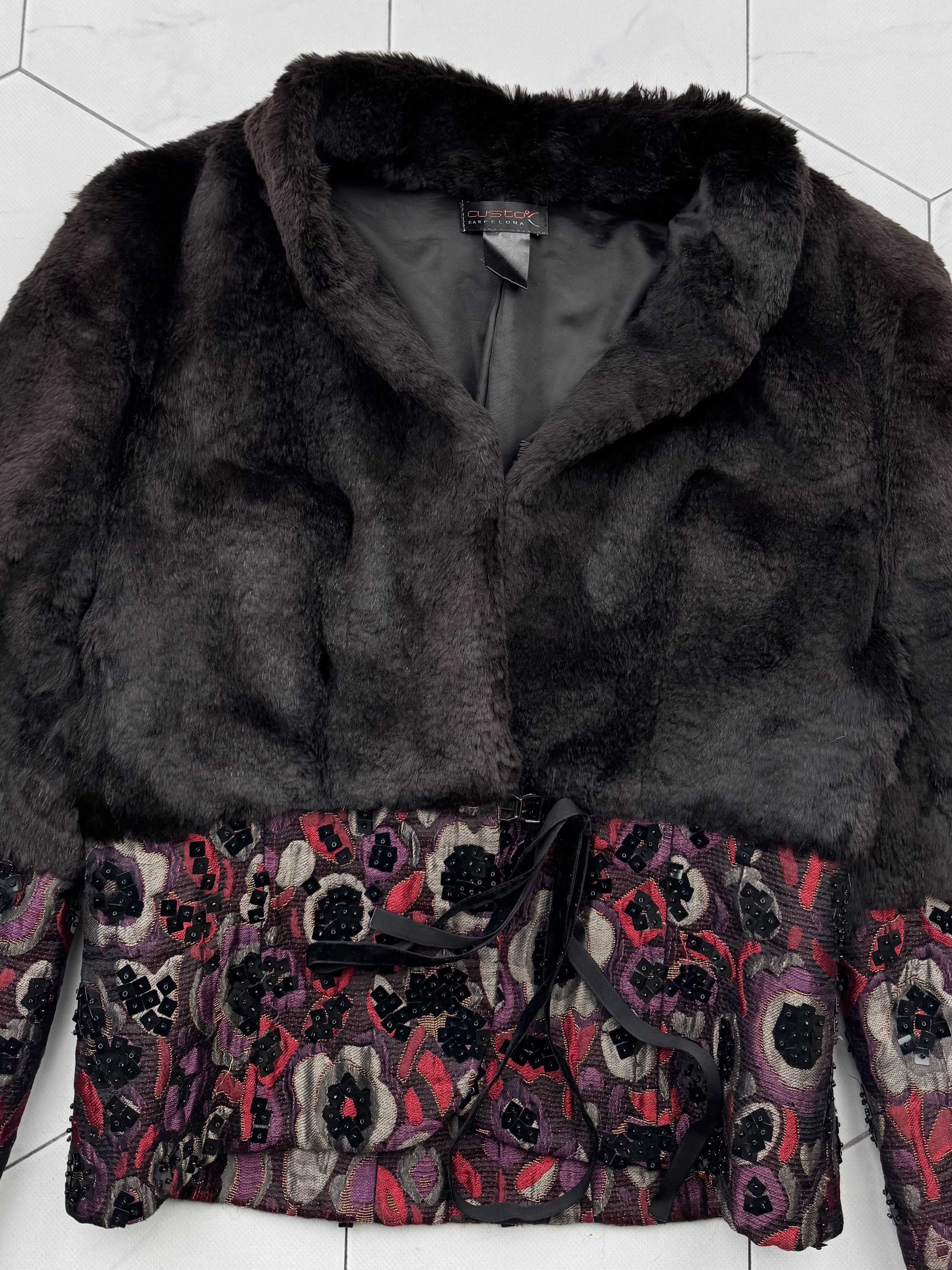 Custo Barcelona Vintage Cropped Real Fur Jacket (B470)