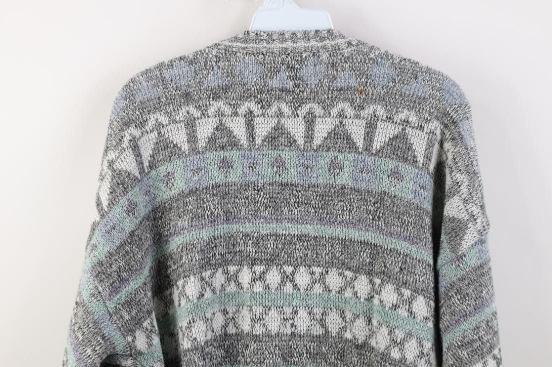 Vintage Vintage 90s Streetwear Striped Knit Cardigan Sweater Size US L / EU 52-54 / 3 - 11 Thumbnail